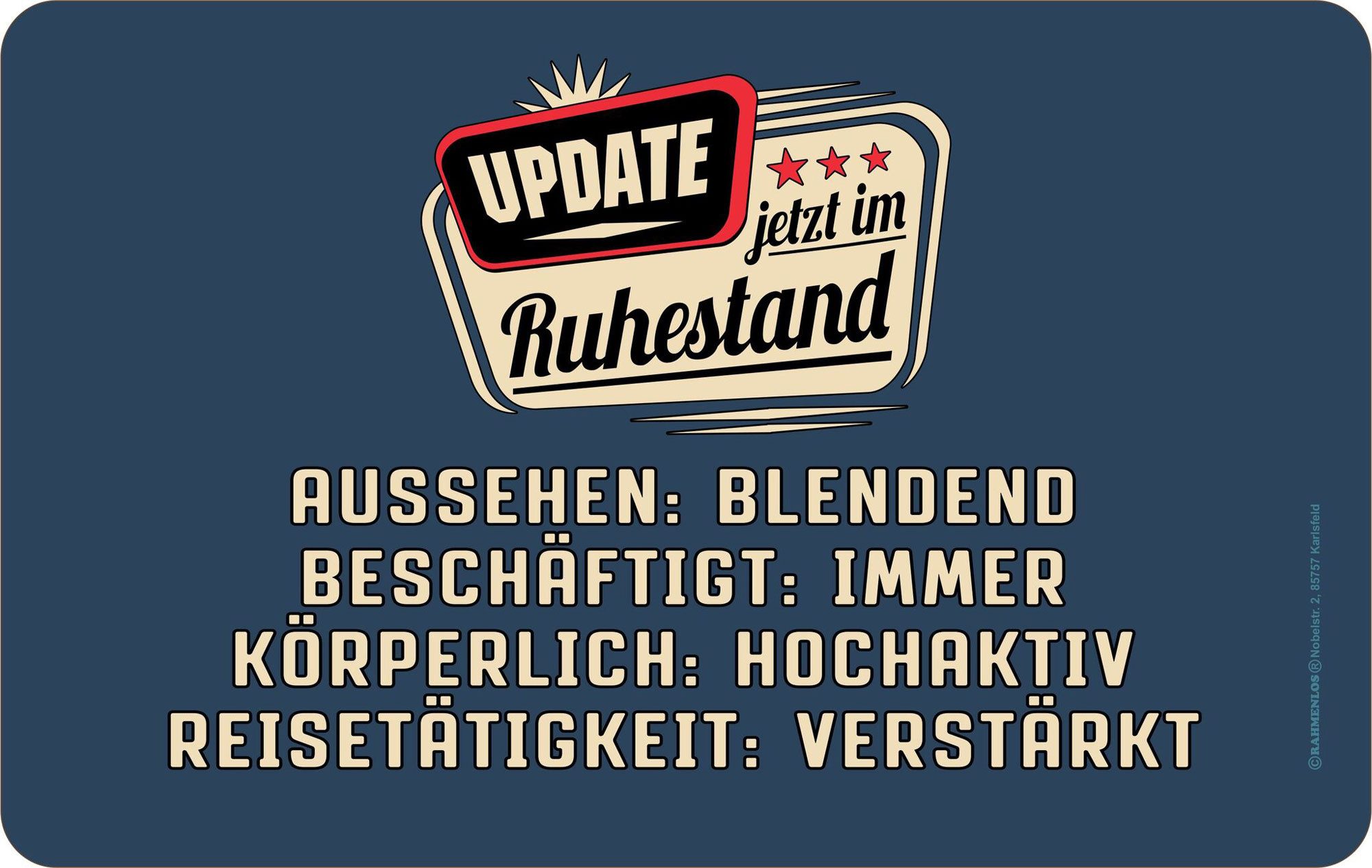 Frühstücksbrett Update Ruhestand - Frühstücksbrettchen - Resopal Brettchen