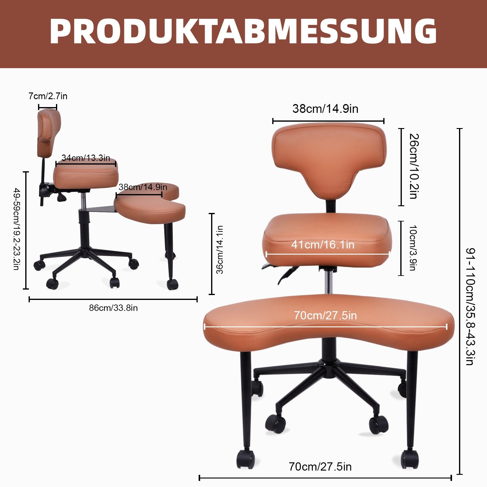 Vellora Bürostuhl Schwebezustand schwarz und braun günstig online kaufen
