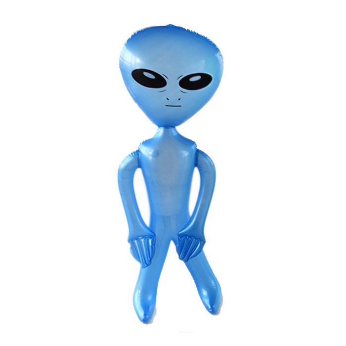 FeelGlad Dekoobjekt 90cm blauer aufblasbarer Alien Halloween Party Dekoration