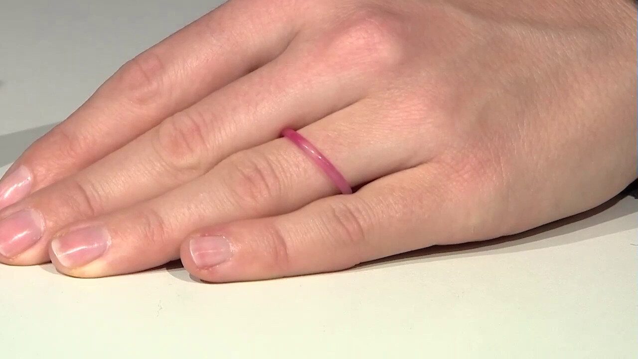 Cavill Solitärring Schicker Pinker Achat Band günstig online kaufen