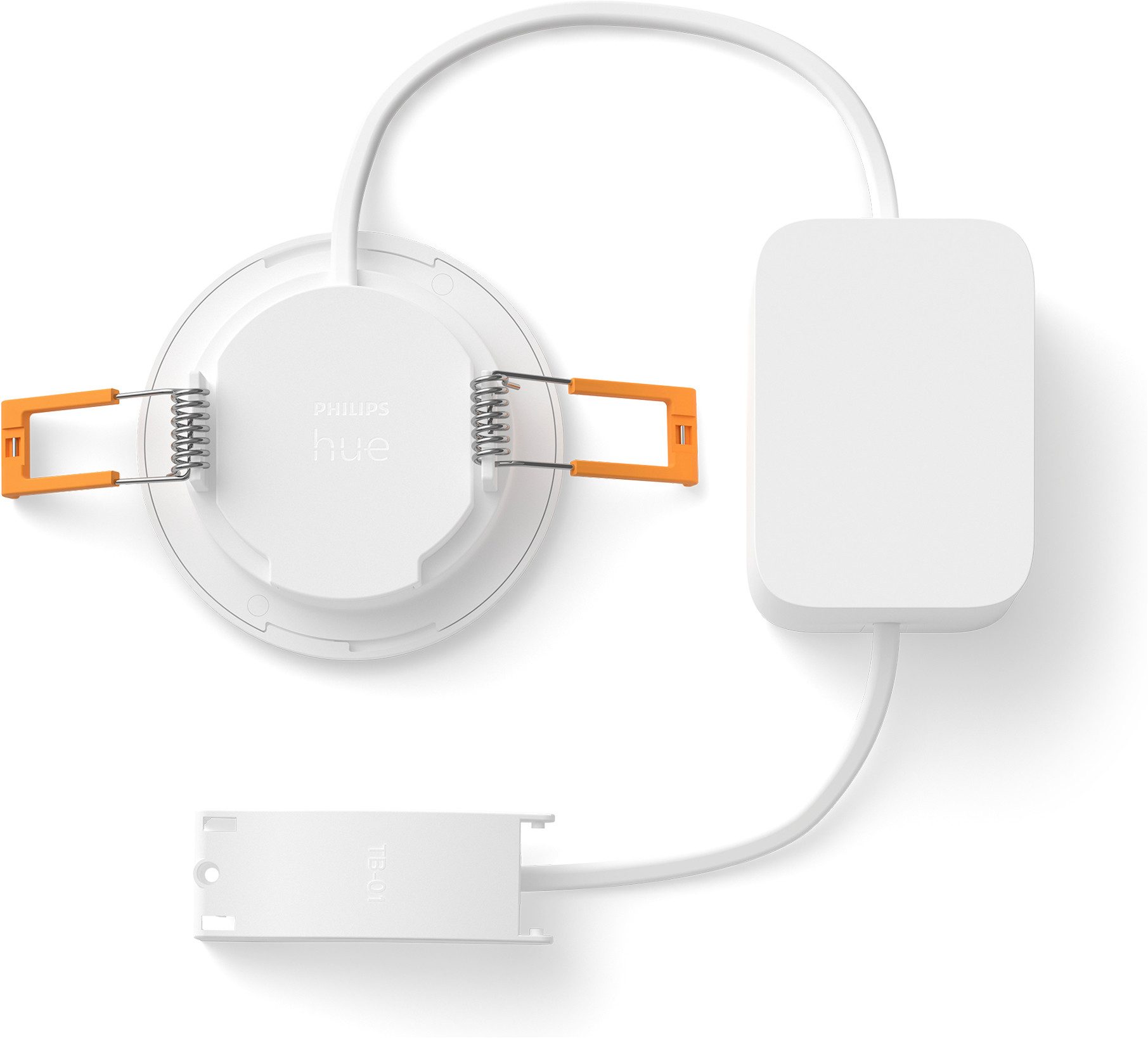 Philips Hue LED Deckenspot Slim Downlight Einbauleuchte, Abschaltautomatik, Bluetooth, CCT - über Fernbedienung, Dimmer, Dimmfunktion, Farbsteuerung, Farbwechsel, Leuchtdauer einstellbar, Memoryfunktion, Nachtlichtfunktion, RGB, Smart Home, Timerfunktion, Weckerfunktion, dimmbar über Fernbedienung, erweiterbar, getrennt schaltbar, mehrere Helligkeitsstufen, LED fest integriert, RGB, 1000–20000K, auf 0,2% dimmbar, App‑ & Sprachsteuerung