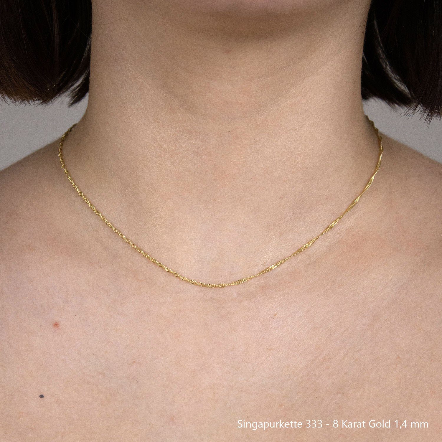 HOPLO Goldkette Goldkette Singapurkette 333 - 8 Karat Gold 1,4 mm - 45 cm, günstig online kaufen