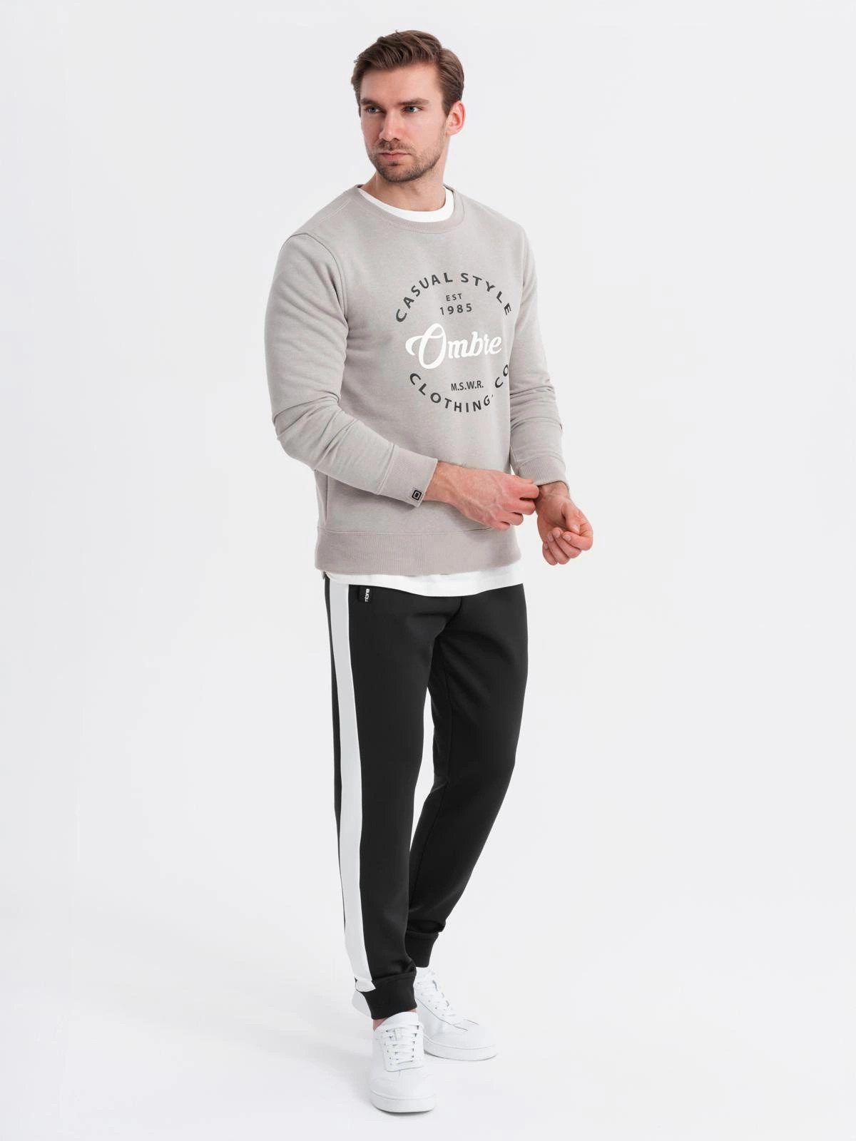 OMBRE Sweatpants Herren Jogginghose mit kontrastfarbenen Streifen