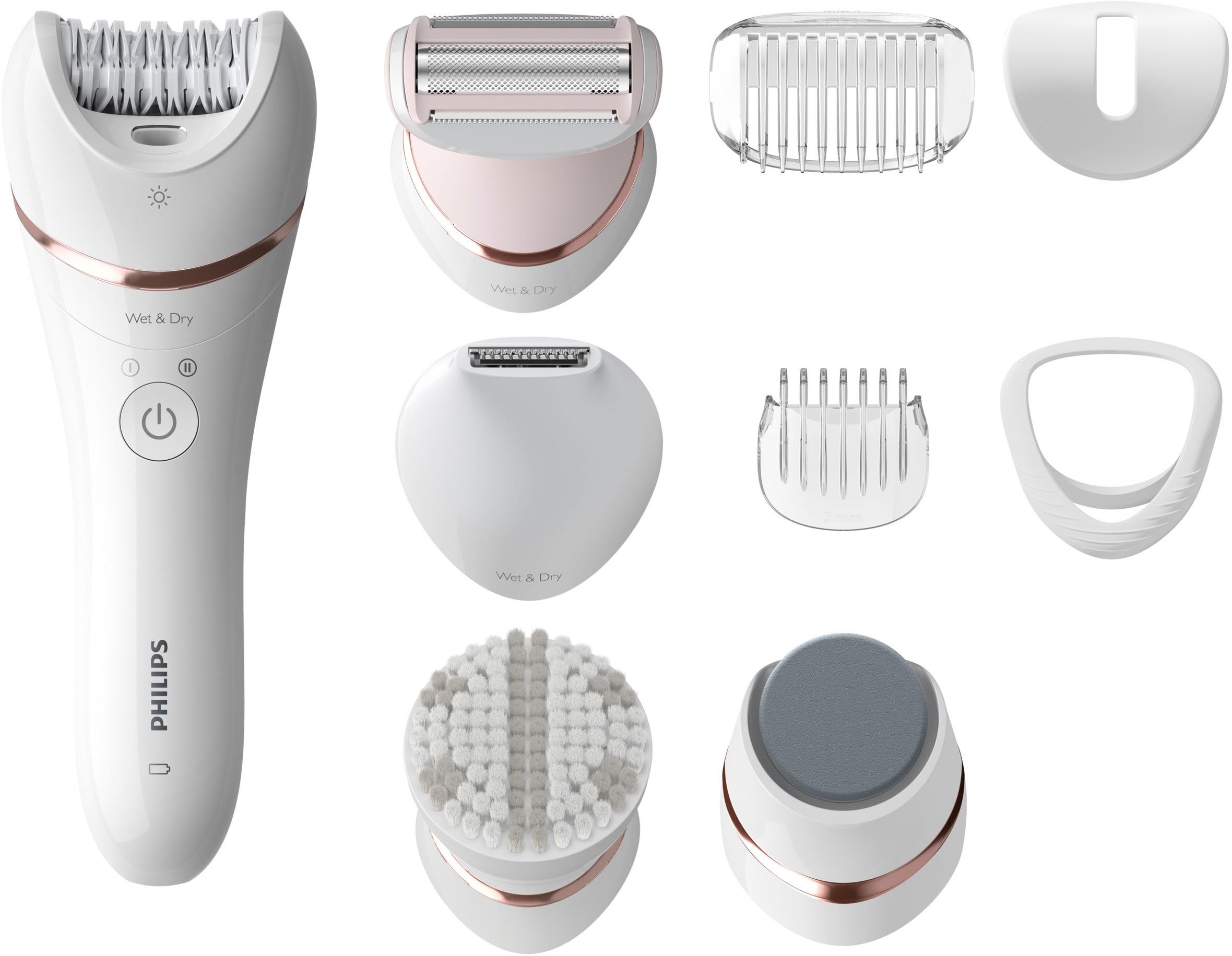 Offizielle Versandhandelsseite Philips Epilierer BRE740/10, Aufsätze: 8 Epilation St., Leistungsstarke