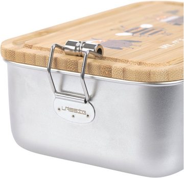 LÄSSIG Lunchbox Bamboo Nature, Bambus, Edelstahl, (1-tlg), mit Holzdeckel