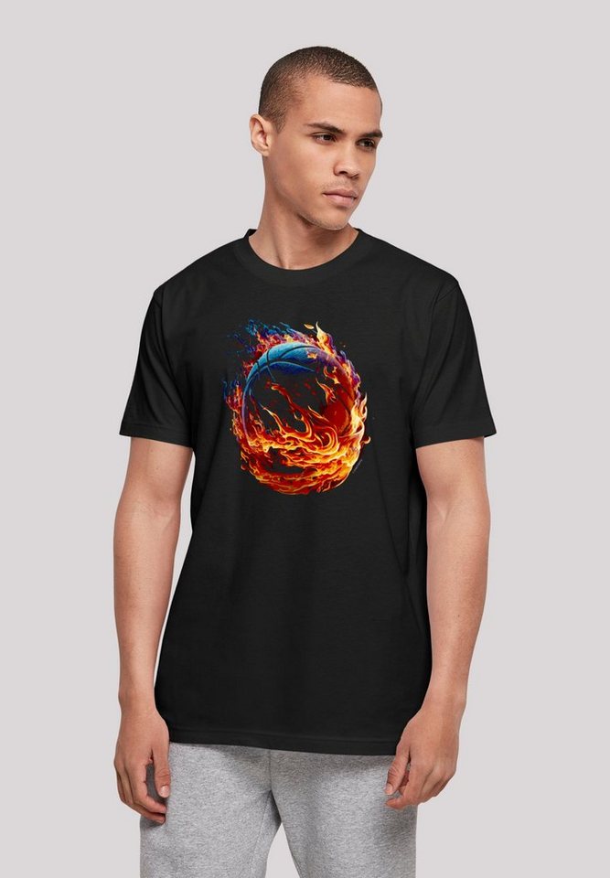 F4NT4STIC T-Shirt Basketball On Fire Sport UNISEX Print, Sehr weicher  Baumwollstoff mit hohem Tragekomfort