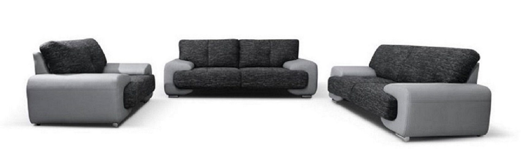 Beautysofa Sofa Möbelset Sofa Sofa Sofa 3-Sitzer Margo 2-Sitzer Sessel grau