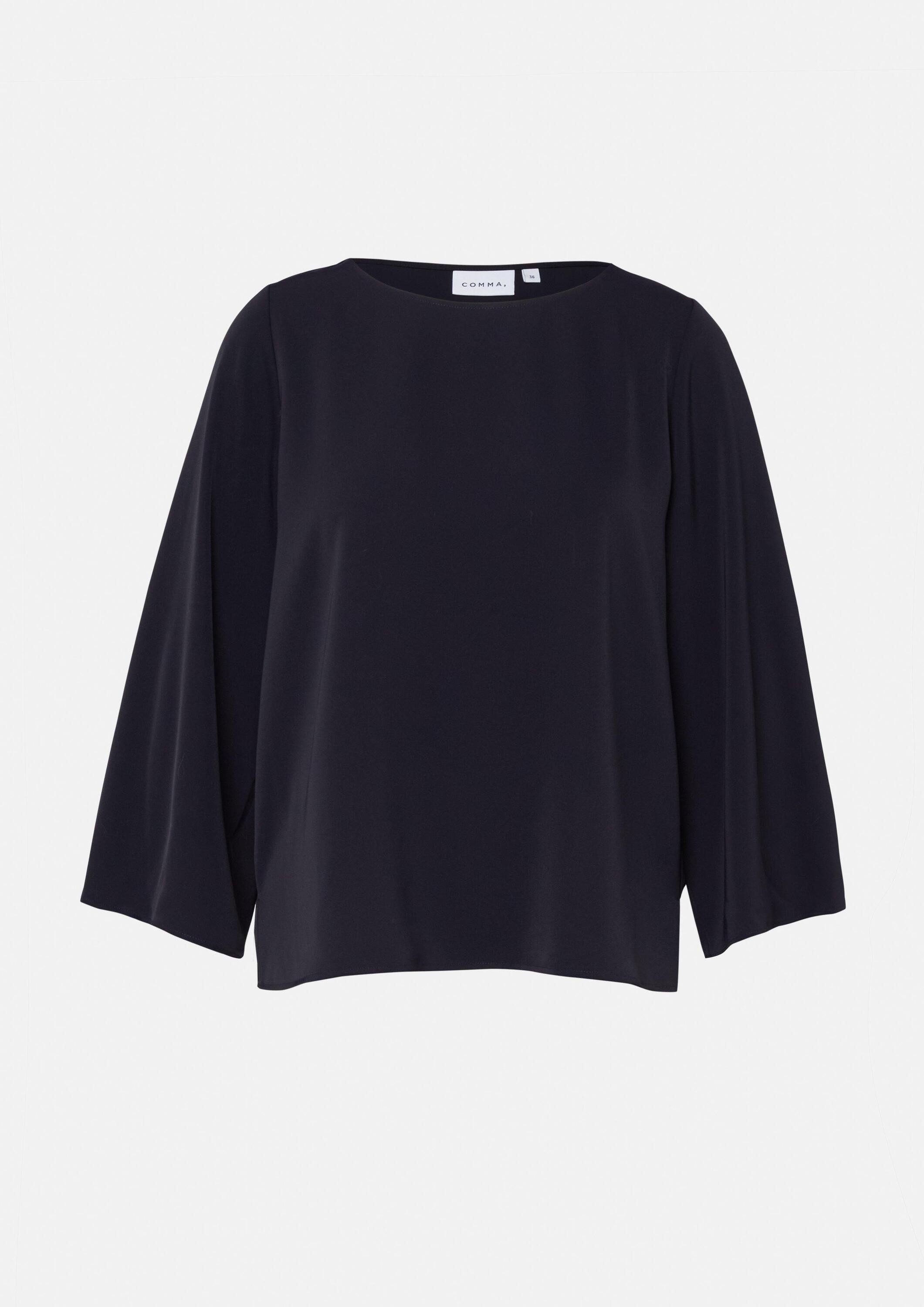 comma Kurzarmbluse Bluse Fließende Bluse mit weitem Ärmel