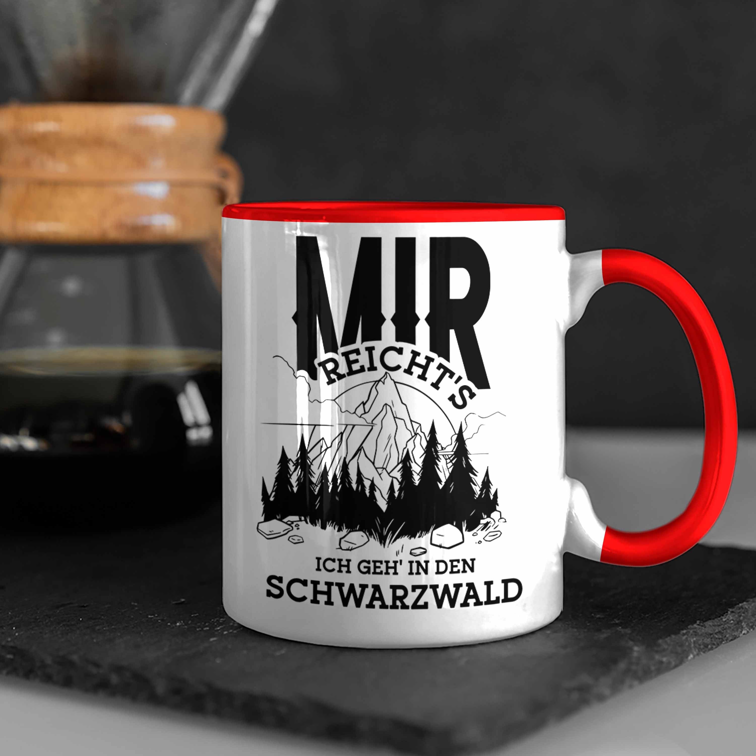 Naturfre Spruch Rot Tasse Tasse Trendation Schwarzwald lustigem - mit Wanderer für Geschenk