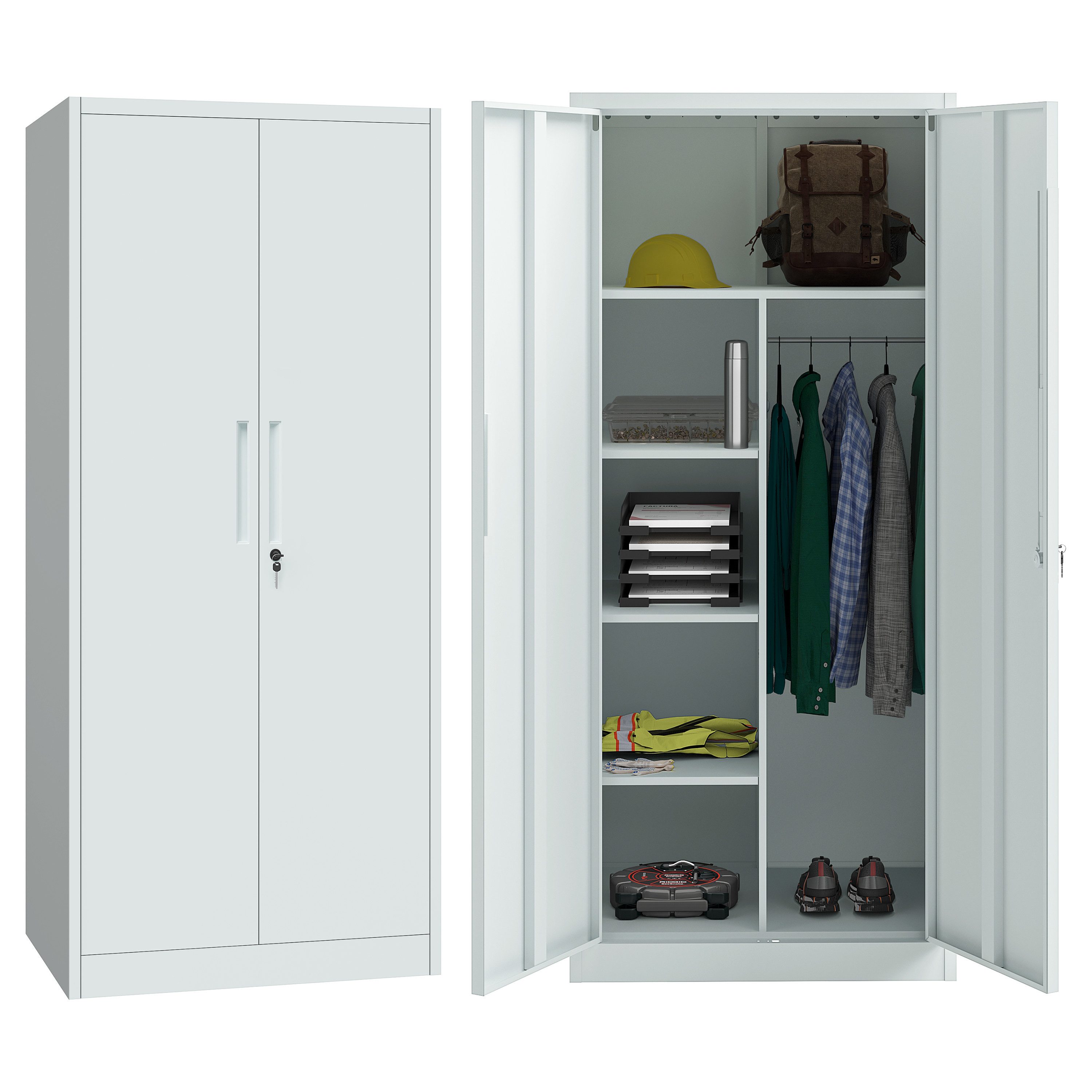 STEELSØN Aktenschrank Regulus (Garderobenschrank, Spind grau, günstig online kaufen