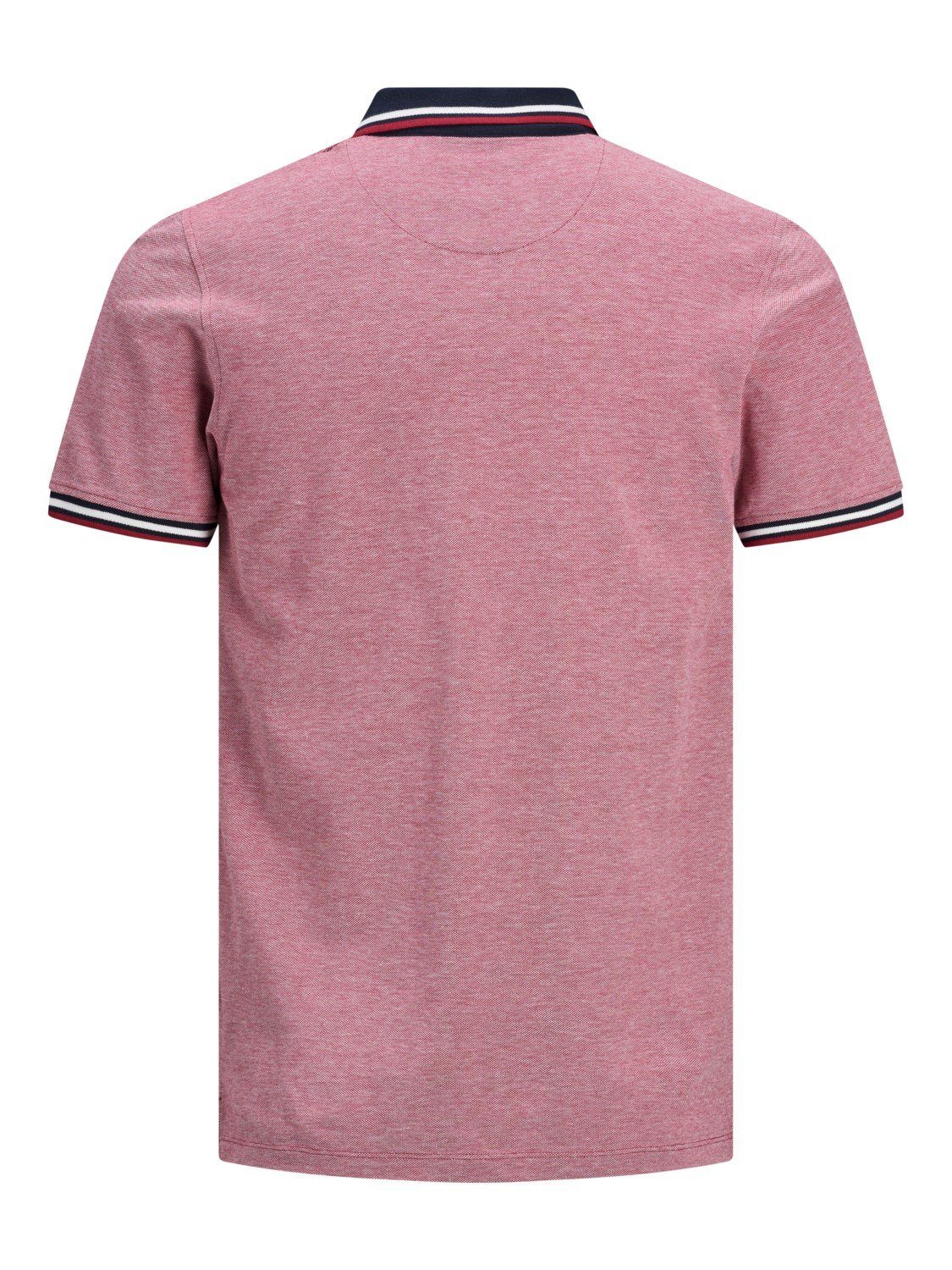 Pique & Kragen (1-tlg) Jones Sommer Shirt 3613 Jack Polo Hemd Poloshirt Cotton Rot in JJEPAULOS