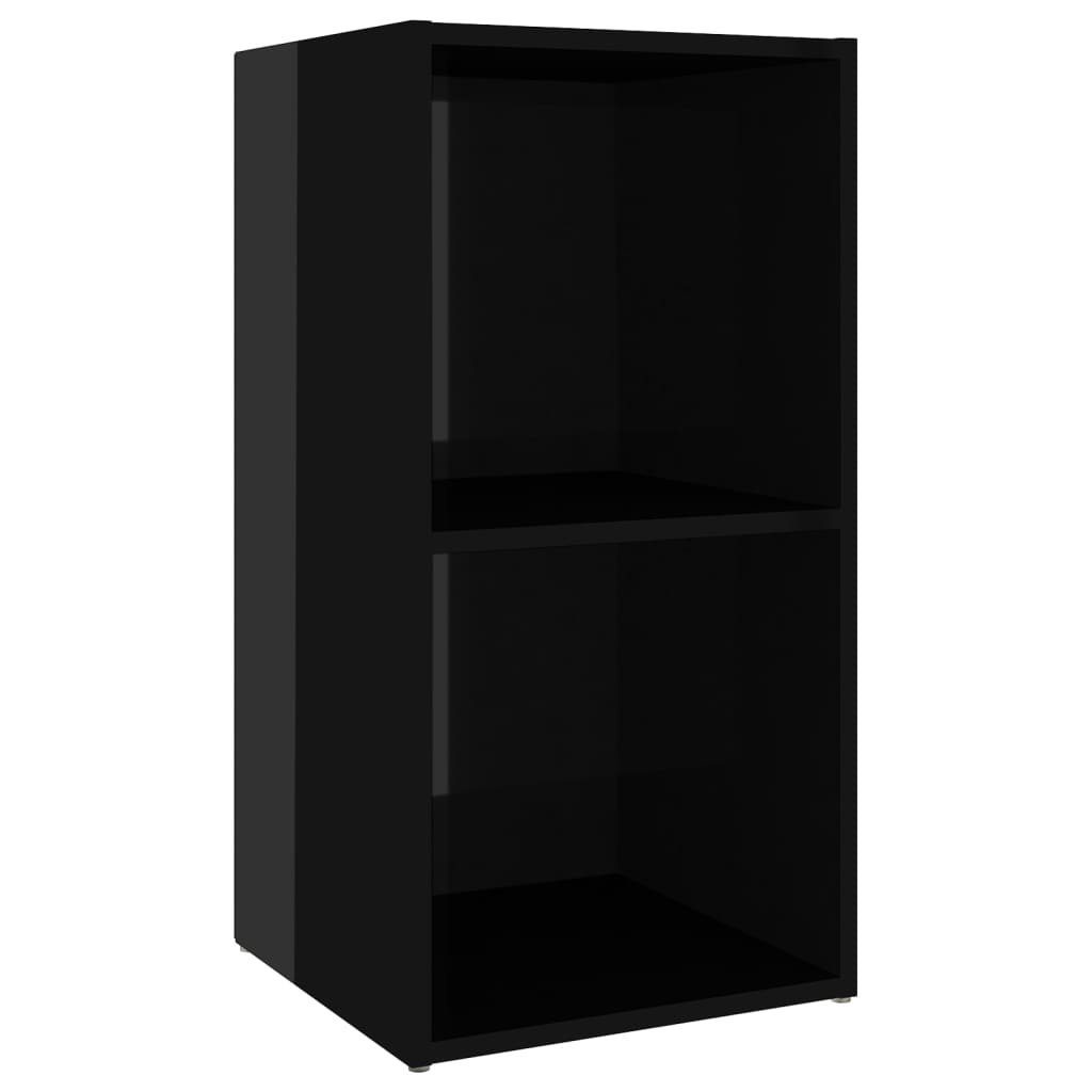 Holzwerkstoff TV-Schrank cm 72x35x36,5 furnicato Hochglanz-Schwarz