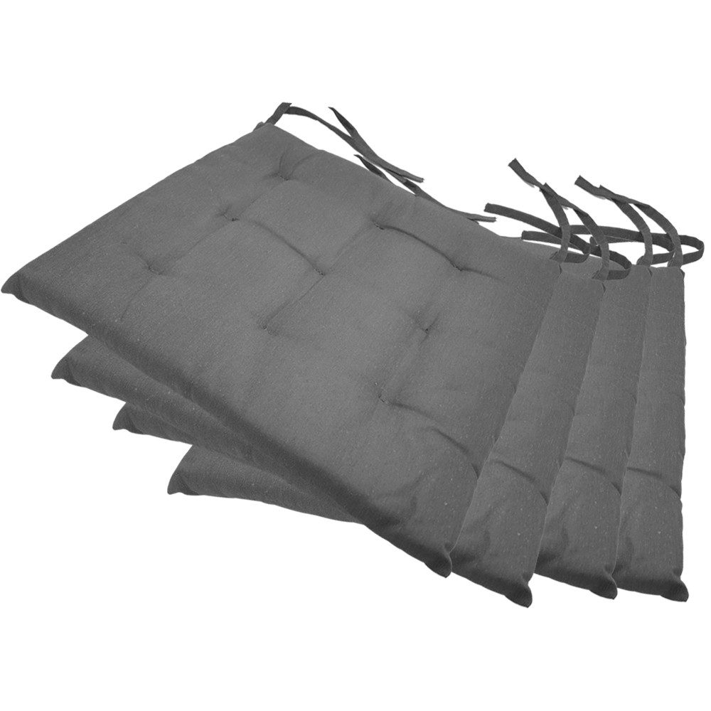 NYVI Stuhlkissen Sitzkissen Nizza 4er Set, Elegante Steppung, robuster Stoff