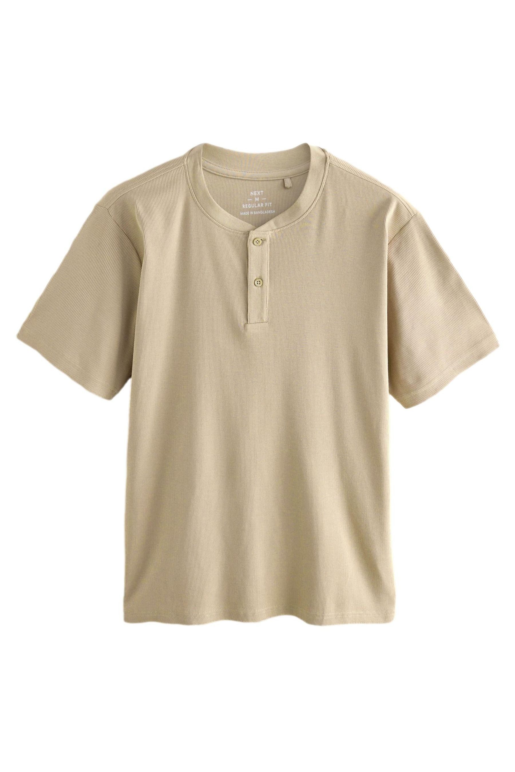 Next T-Shirt Geripptes T-Shirt mit Grandad-Kragen günstig online kaufen