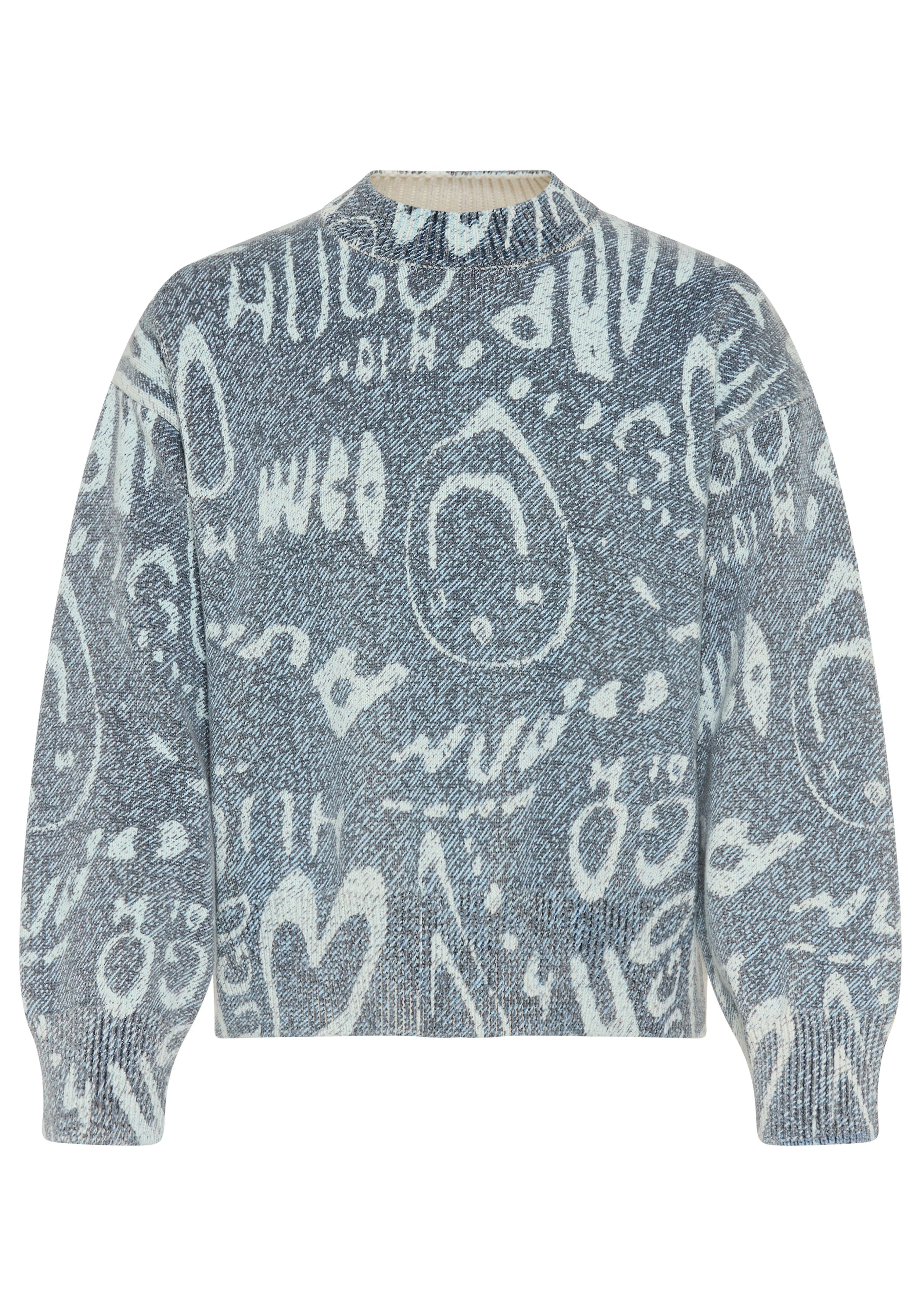 HUGO Strickpullover Slicary mit Allover-Muster, oversize