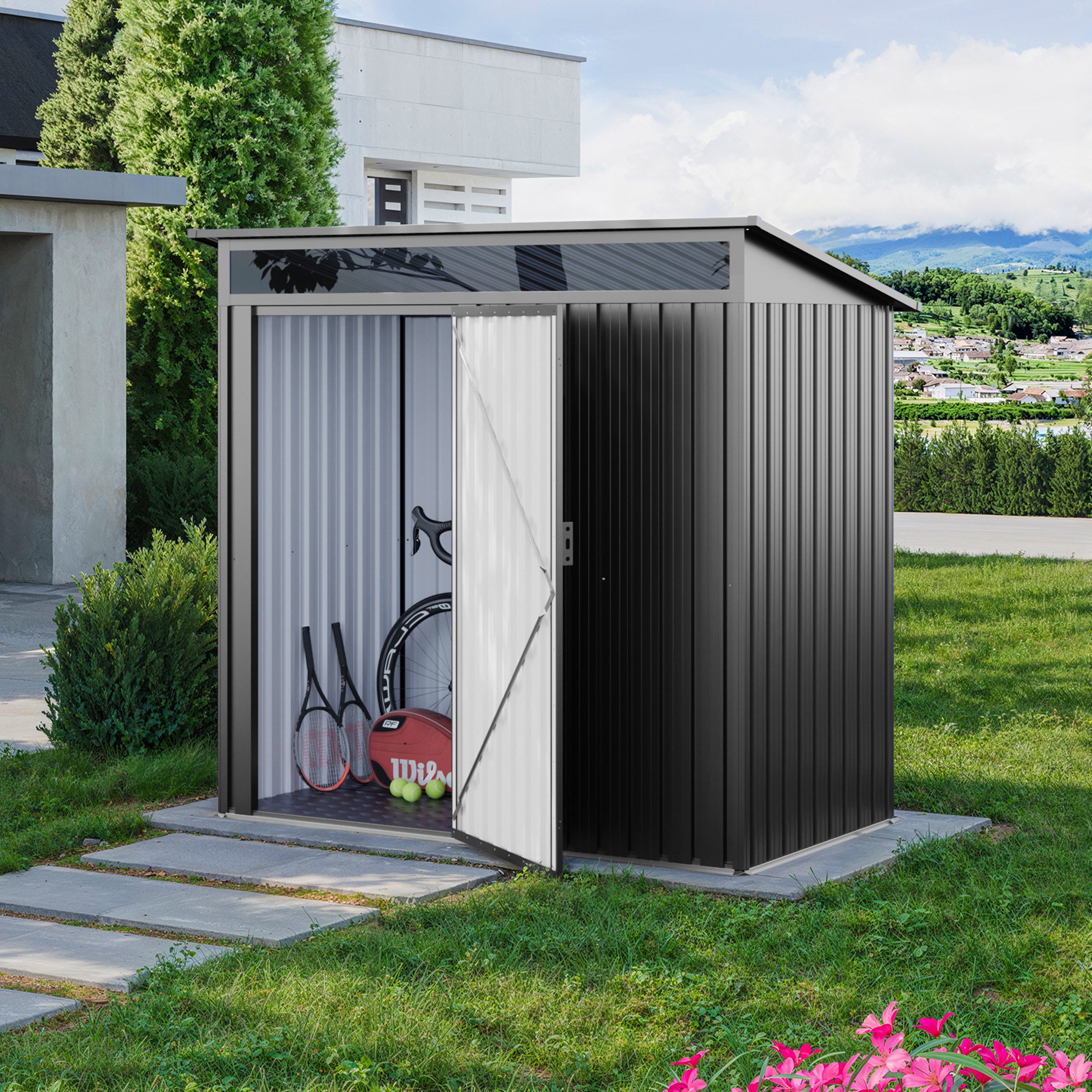 GFP Gerätehaus Gartenhaus Geräteschuppen John, BxT: 160x80 cm, Höhe 200 cm – Bild 5 von 5