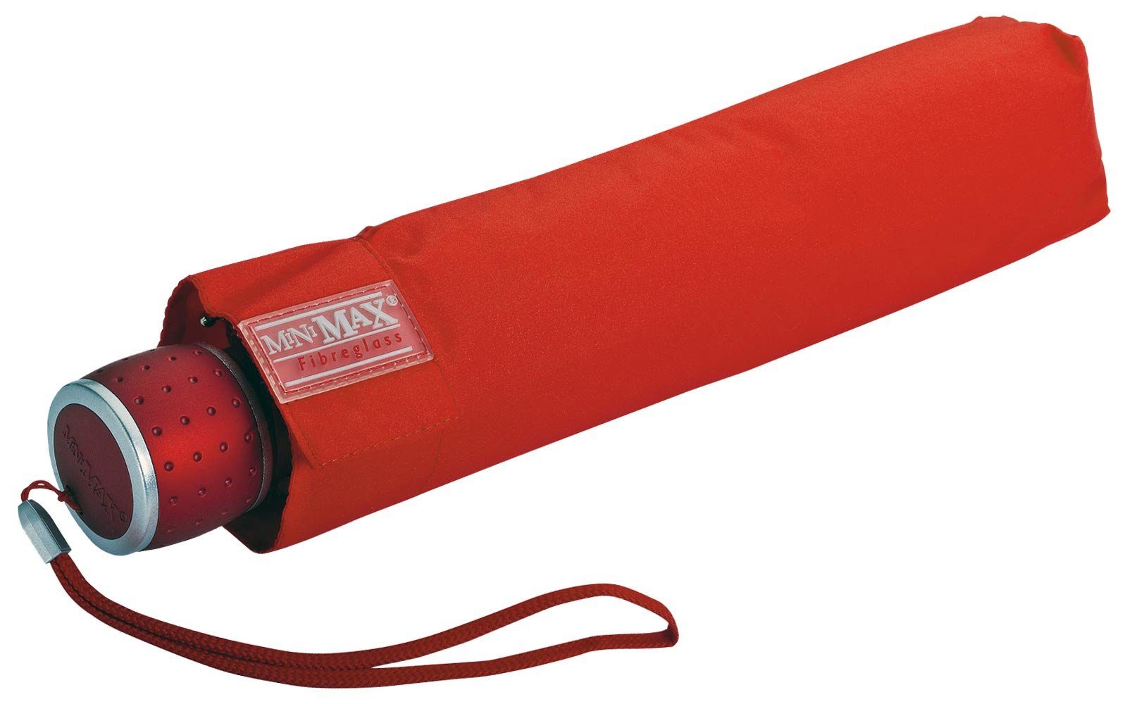 der miniMAX® windsicher Impliva Auf-Automatik mit Begleiter zuverlässige uni, Taschenregenschirm rot