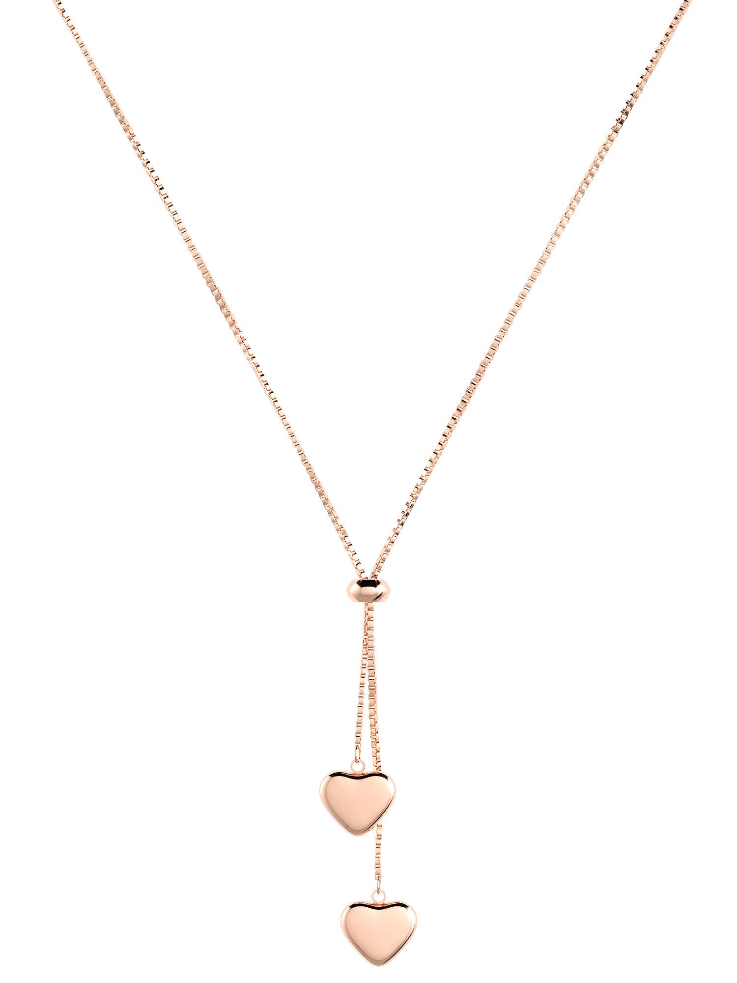 THIORA Edelstahlkette Bora Hearts (Einzel, Einzelartikel), wasserfest, nickelfrei, hypoallergen, verstellbar, Y-Kette, Boxkette