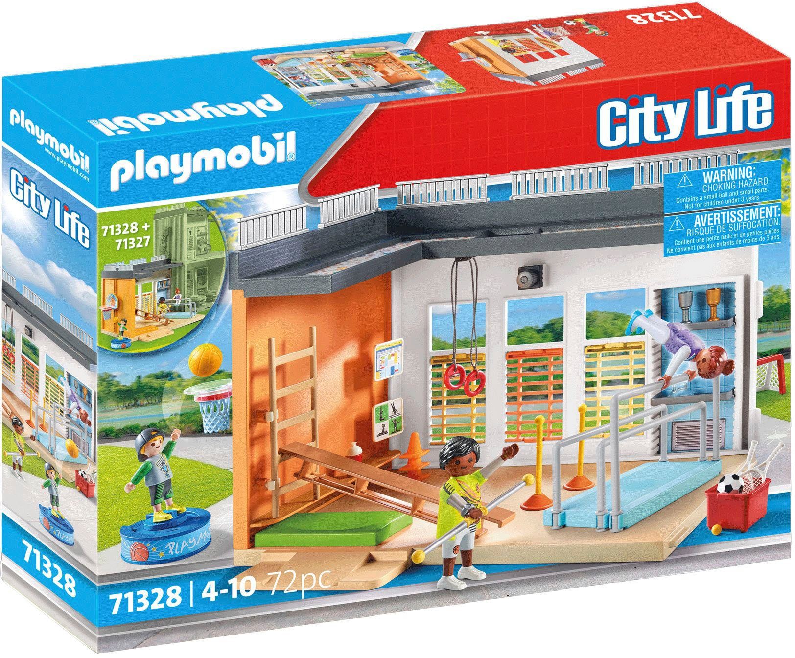 Playmobil® Konstruktions-Spielset Anbau Turnhalle (71328), City Life, (72  St), Made in Germany, Mit vielen tollen Extras für sportlichen Spielspaß