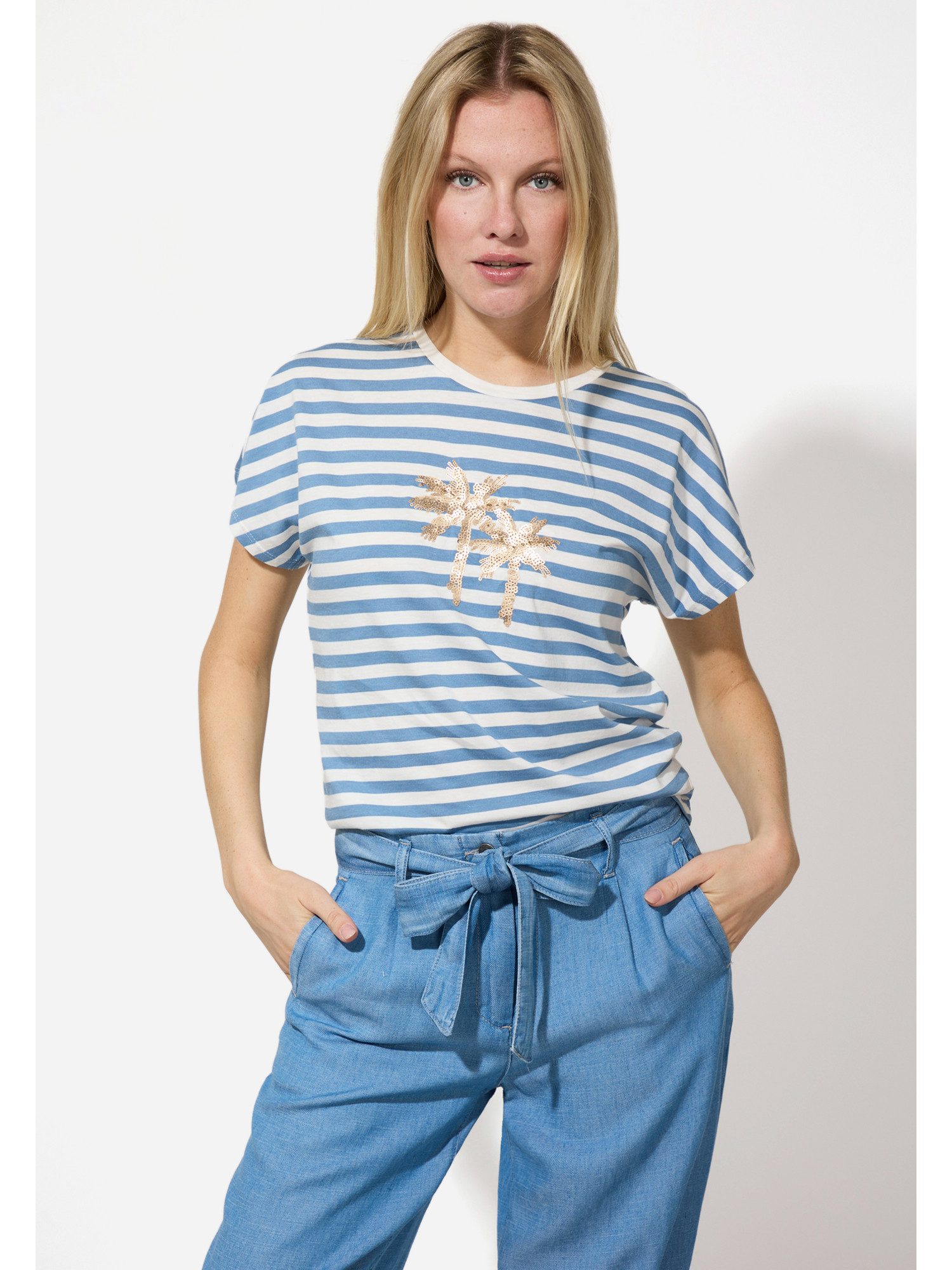 MORE&MORE Kurzarmshirt Streifenshirt günstig online kaufen