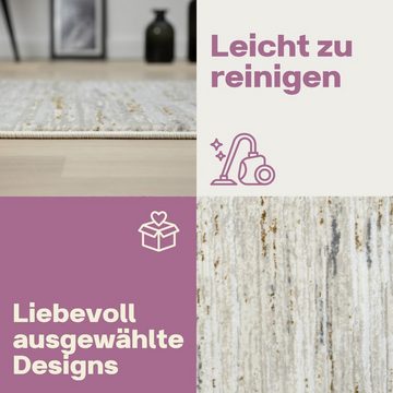 Teppich MY-RUG Amalie, Kurzflor-Teppich 150x80cm, Wohnando, rechteckig, Höhe: 12 mm, weich, gemütlich, mit schönem Muster, flachgewebt