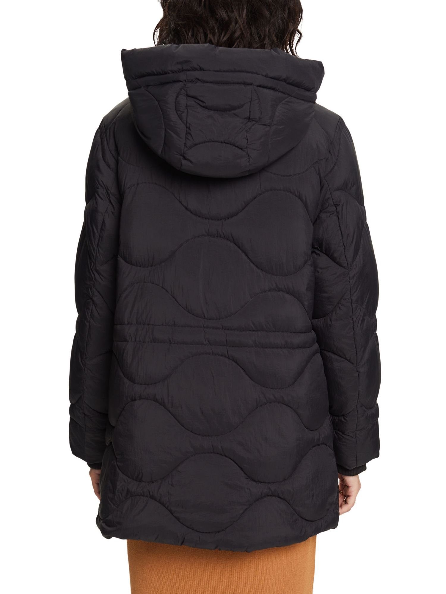 mit Esprit BLACK Steppjacke Collection Kapuze Steppjacke