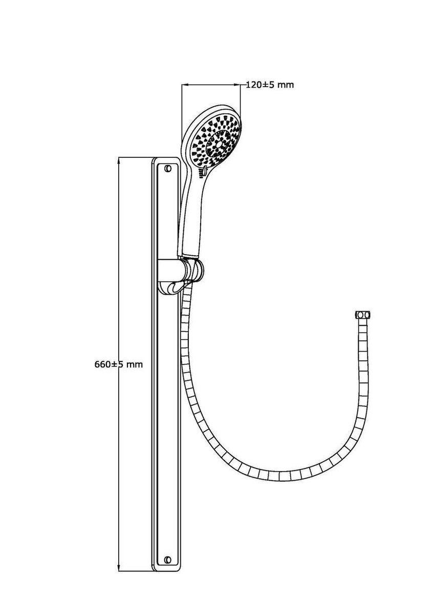Schütte Duschstange Palma, Brausegarnitur Duschbrause-Set Magnet Brausehalter chromfarben