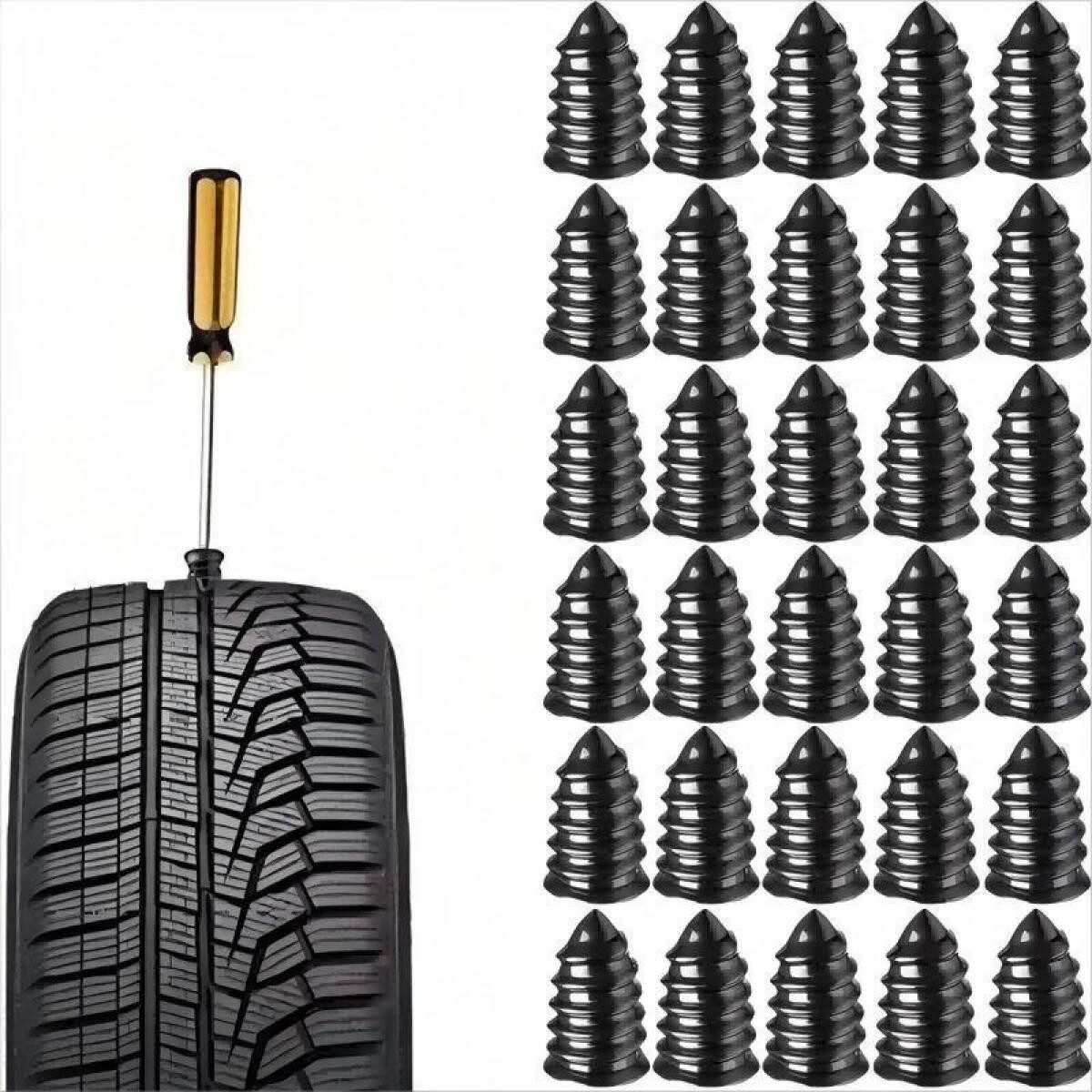 FELIXLEO Reifen-Reparaturset Rubber Flat Tire Repair Kit for Fast Repair,60 Counts Set Tire Plug, 1-St.