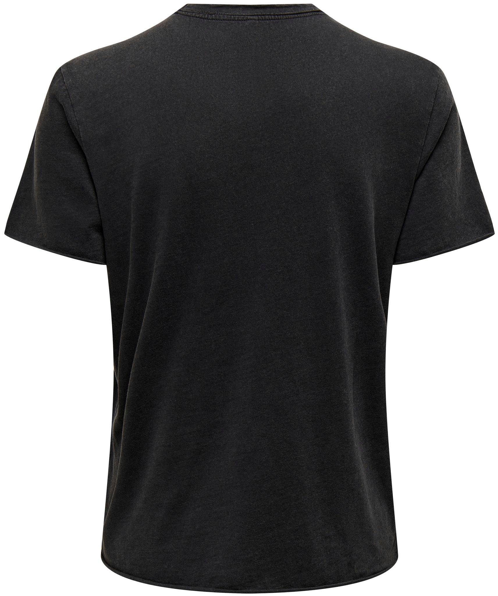 REG NOOS TOP ONLLUCY unterschiedlich Rundhalsshirt Black-Print:Half-sun/half-moon ONLY bedruckt JRS S/S