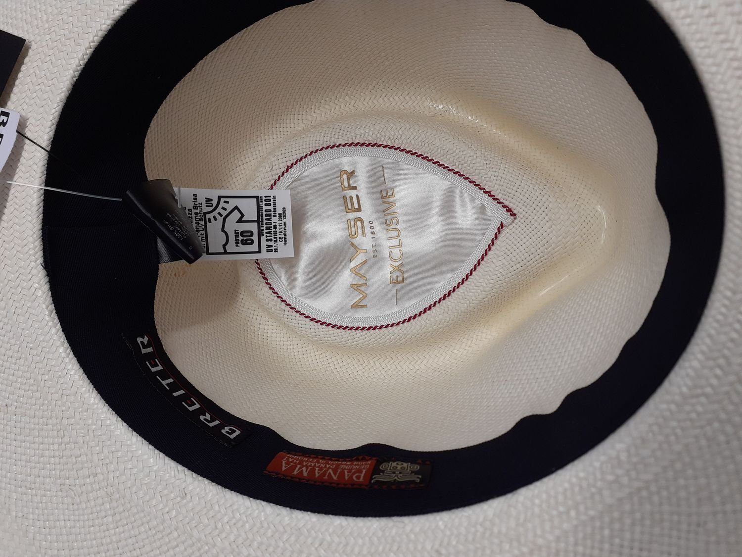breit, Panama Hut Strohhut extrafein Mayser Nizza UV-Schutz mit 60