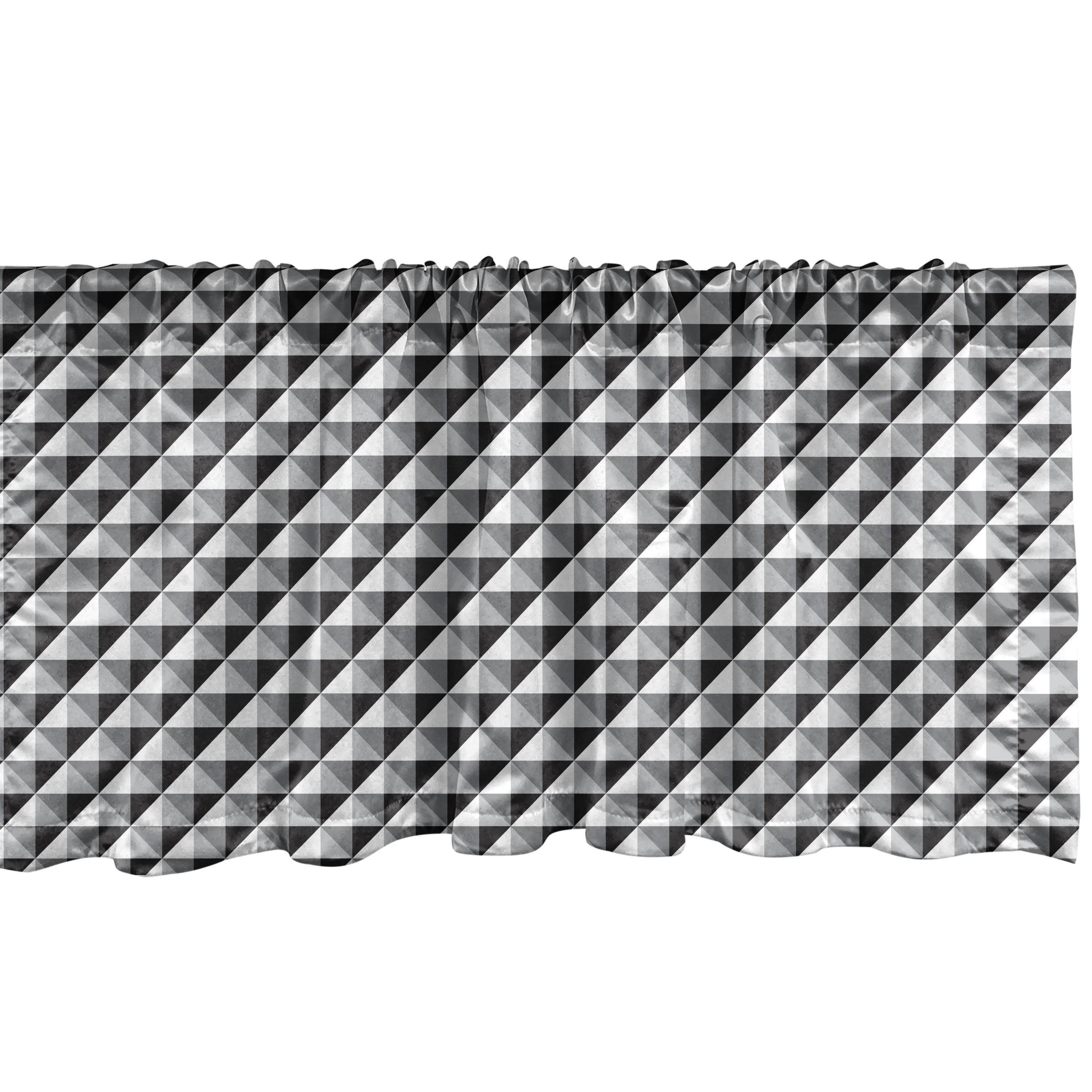 Dekor Diagonal Microfaser, Stangentasche, Abstrakt Schlafzimmer Squares Volant Vorhang Triangles für Abakuhaus, Küche Scheibengardine mit
