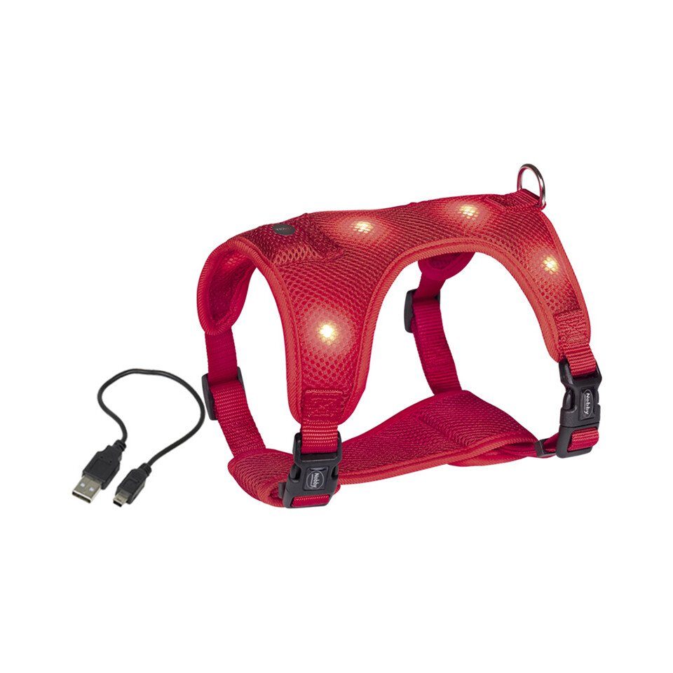 Nobby Hunde-Leuchtgeschirr Geschirr Flash Mesh rot