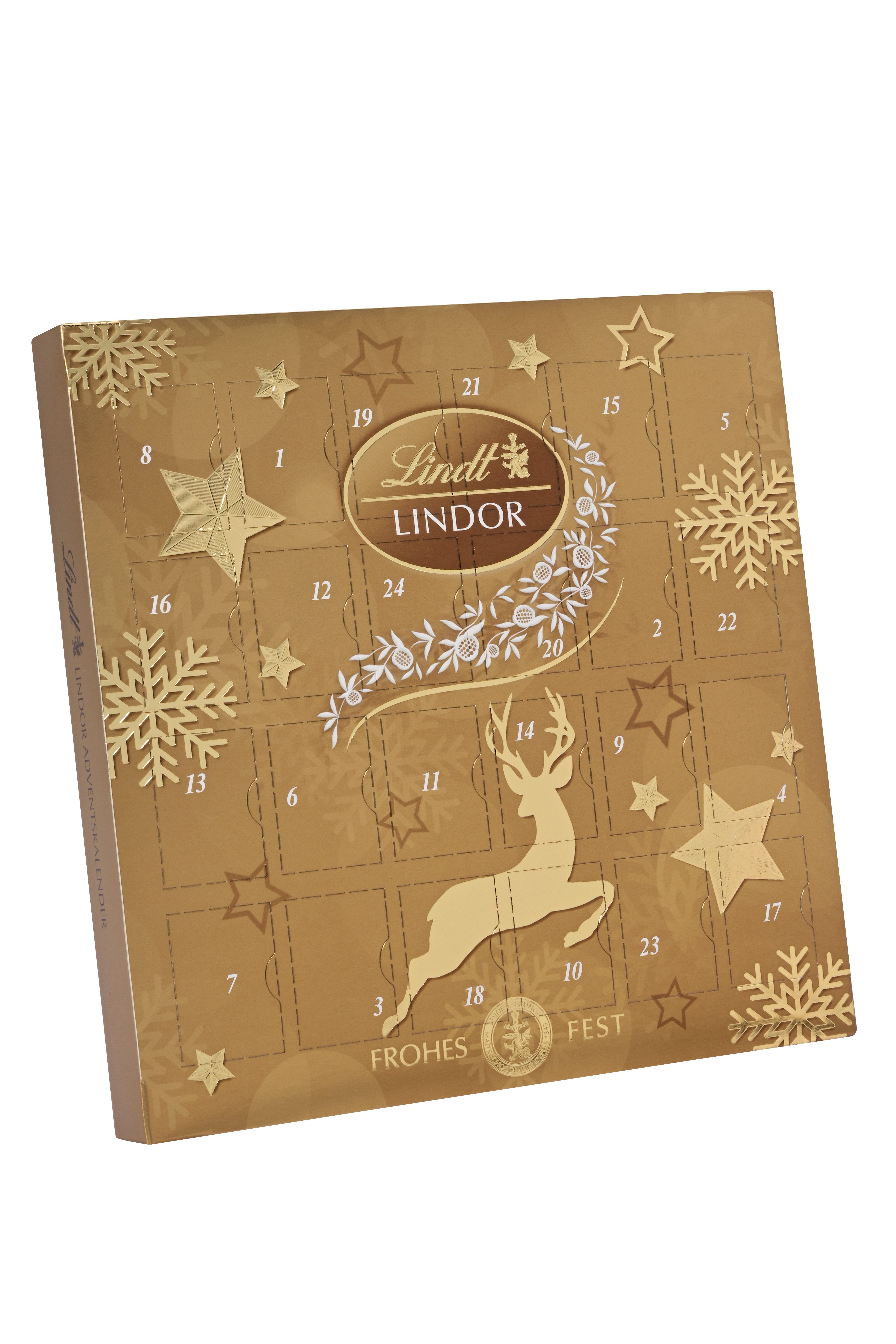 Lindt LINDOR Schokolade Mini-Tisch-Adventskalender Schokolade Geschenk Weihnachten 109g, 1 x 109 g, 1 St.