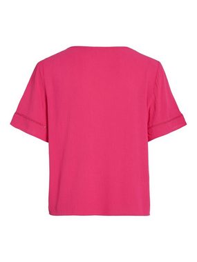 Vila T-Shirt V-Neck Top mit gestrickten Details VIMESA 5250 in Pink-2
