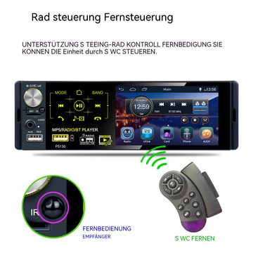 Hikity 4 Zoll kapazitiver Touchscreen Single DIN Autoradio mit Kamera Autoradio (Steuerung über das Lenkrad, Two USB / AUX-In / SD Card)
