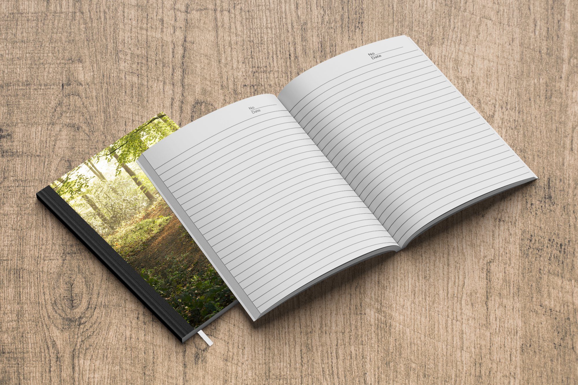 Weg Merkzettel, Notizbuch Natur, - Notizheft, Bäume Laub Wald Haushaltsbuch Journal, MuchoWow Sonne - A5, - Seiten, - - - Tagebuch, Pflanzen 98