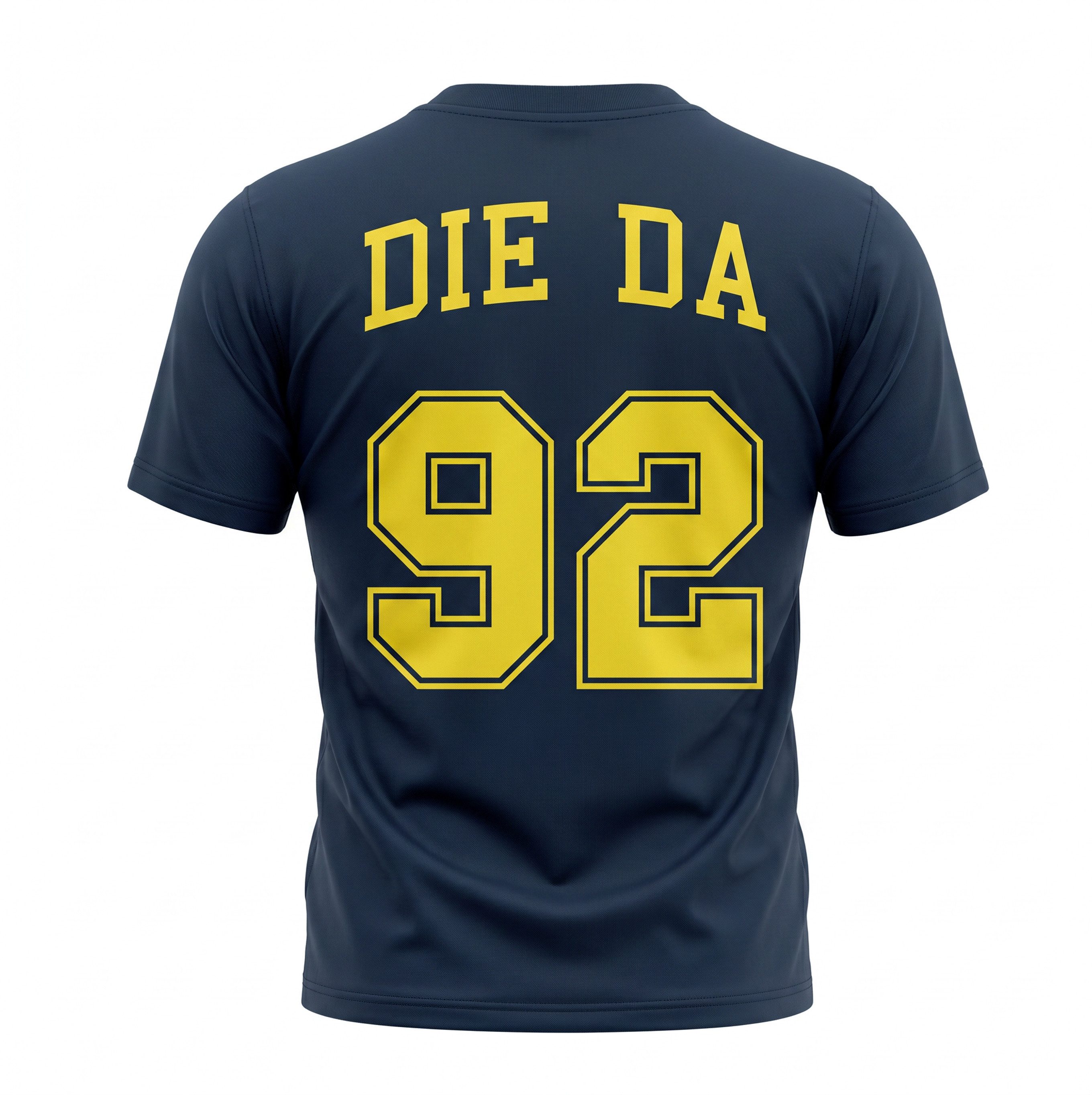 DIE FANTASTISCHEN VIER Kurzarmshirt ´Die Da´ 92 – Dunkelblau Unisex hochwertiger Front- und Rückenaufdruck