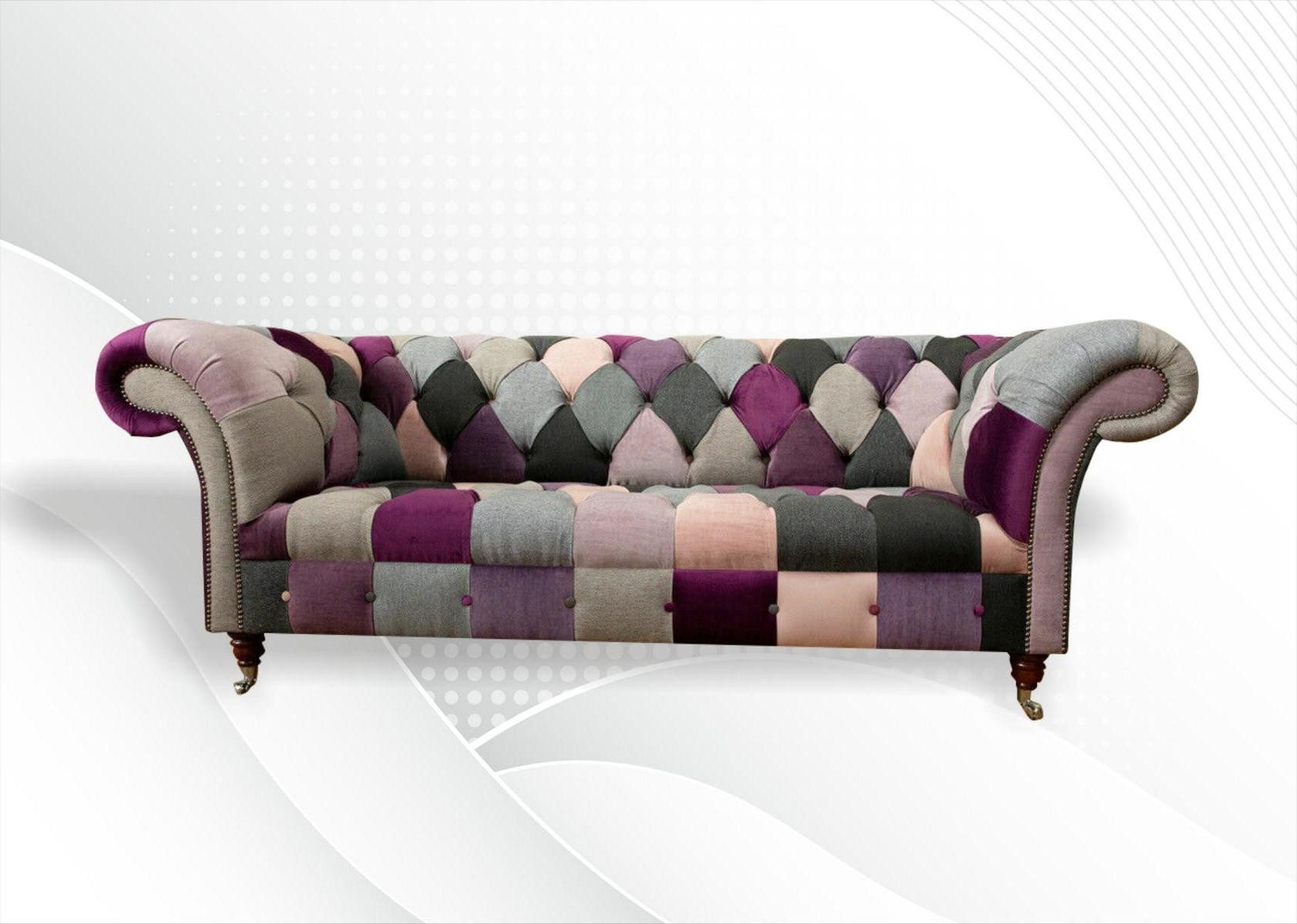 Xlmoebel 3-Sitzer Buntes Stoffsofa mit modernem Design und hoher Sitzkomfort, Hergestellt in Europa