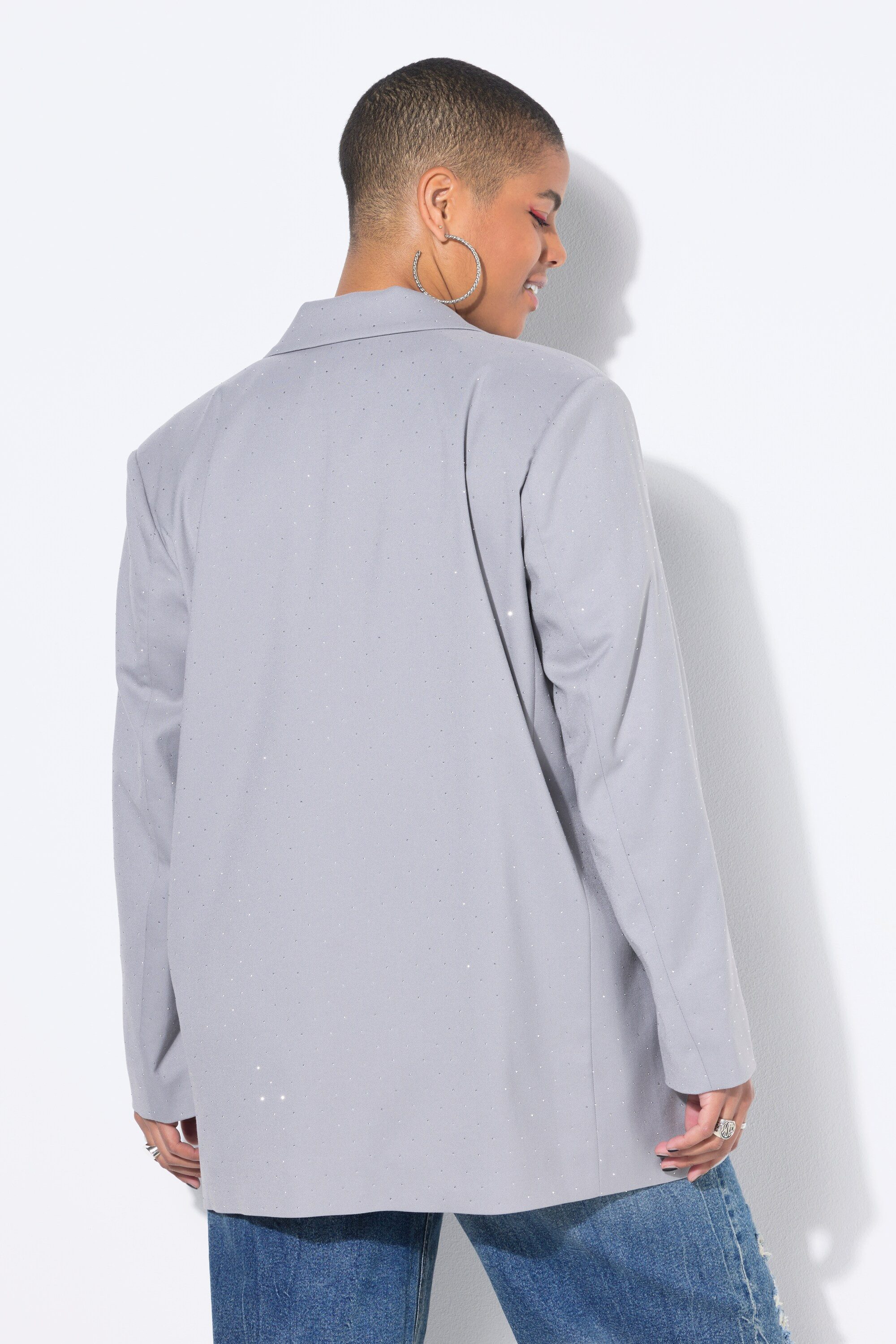 Studio Untold Blusenblazer Blazer Oversize Shape Glitzersteinchen