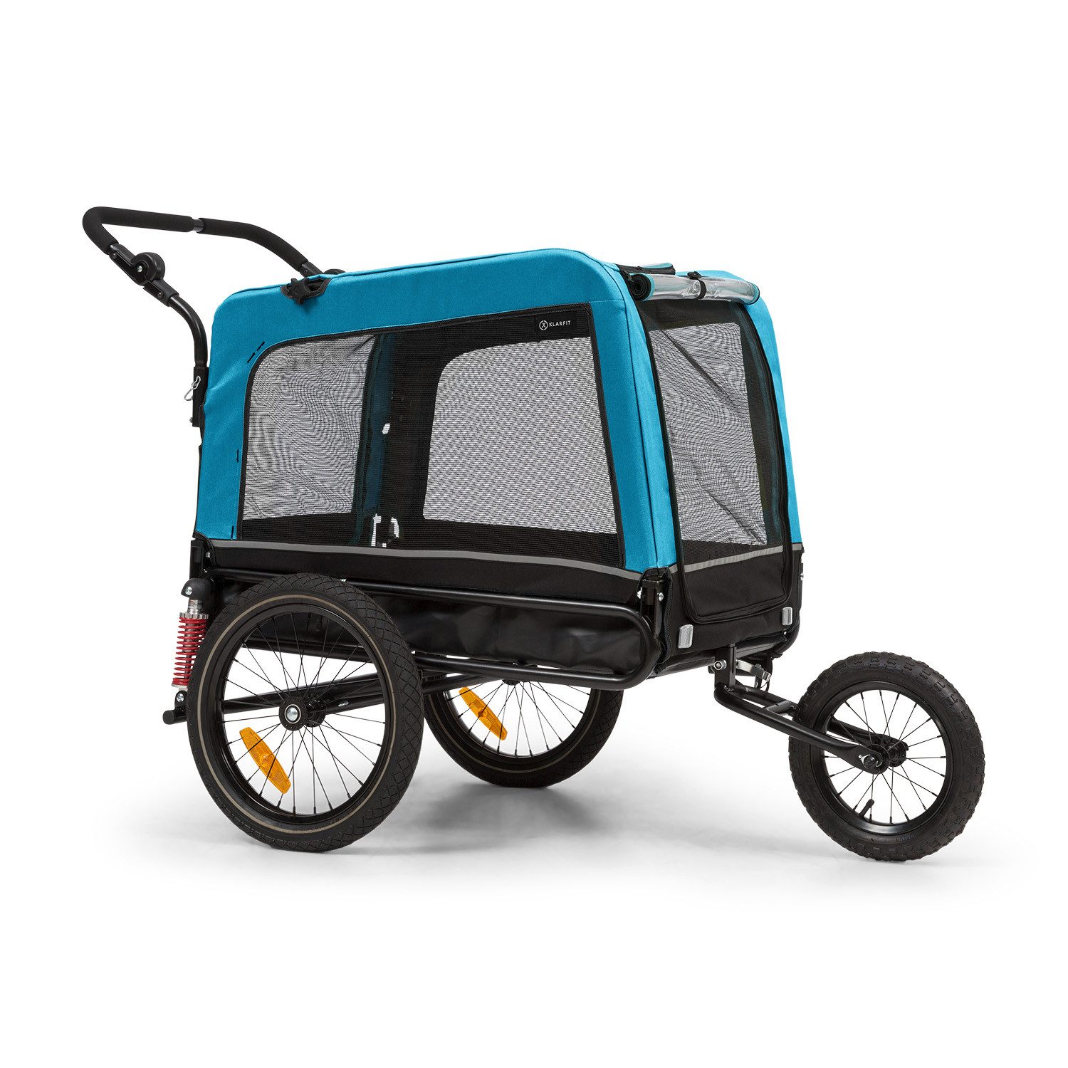 KLARFIT Fahrradkinderanhänger Husky Vario 2-in-1 Hundeanhänger, Hund Fahrradanhänger Hundewagen Anhänger Fahrrad Hundefahrradanhänger