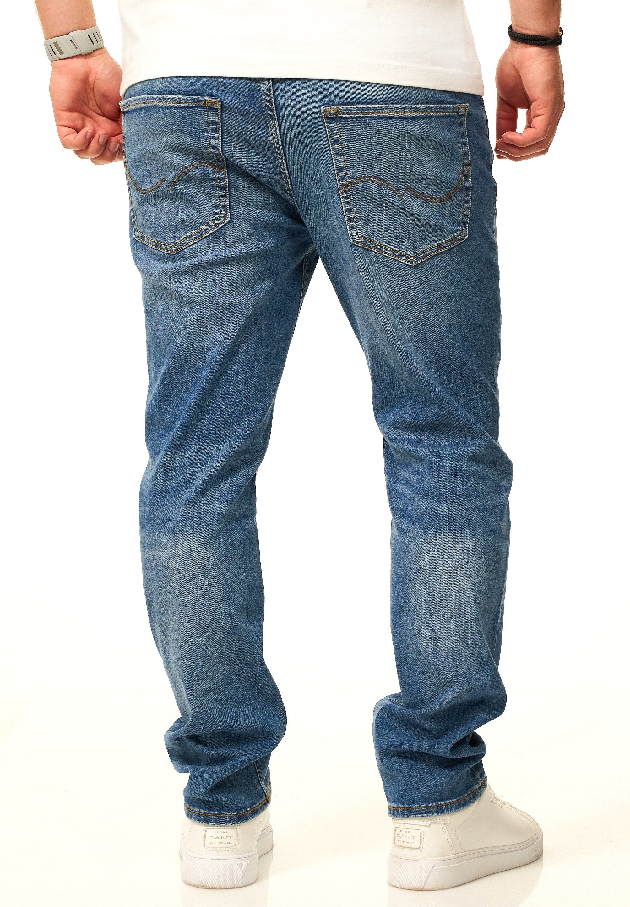 Jack & Jones Regular-fit-Jeans CLARK ARIS Original Denim Hose mit Stretch Herren Jeans mit Regular Fit Passform – Bild 5 von 5