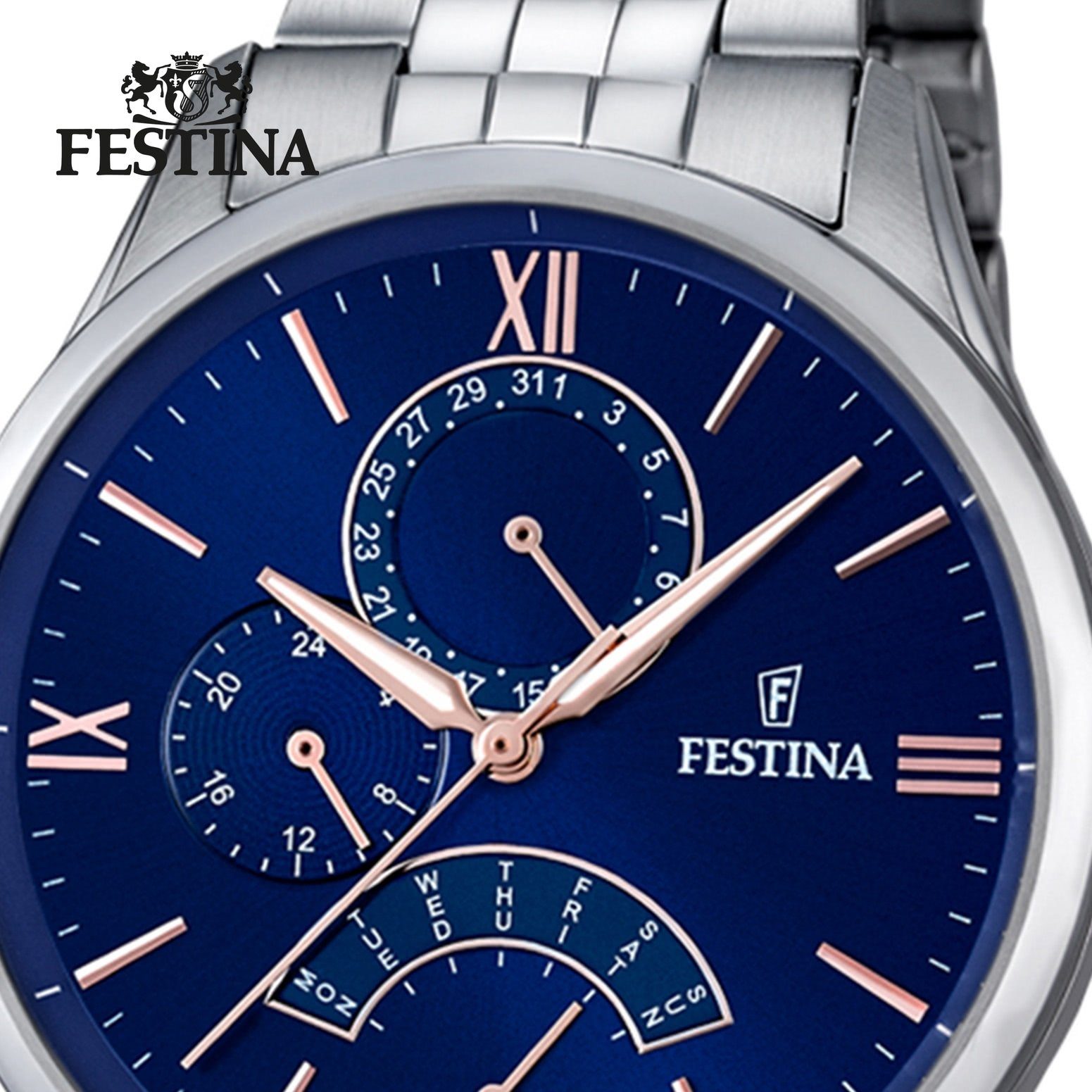 Festina Multifunktionsuhr Festina Herren Uhr F16822/3 Edelstahl, (Analoguhr günstig online kaufen