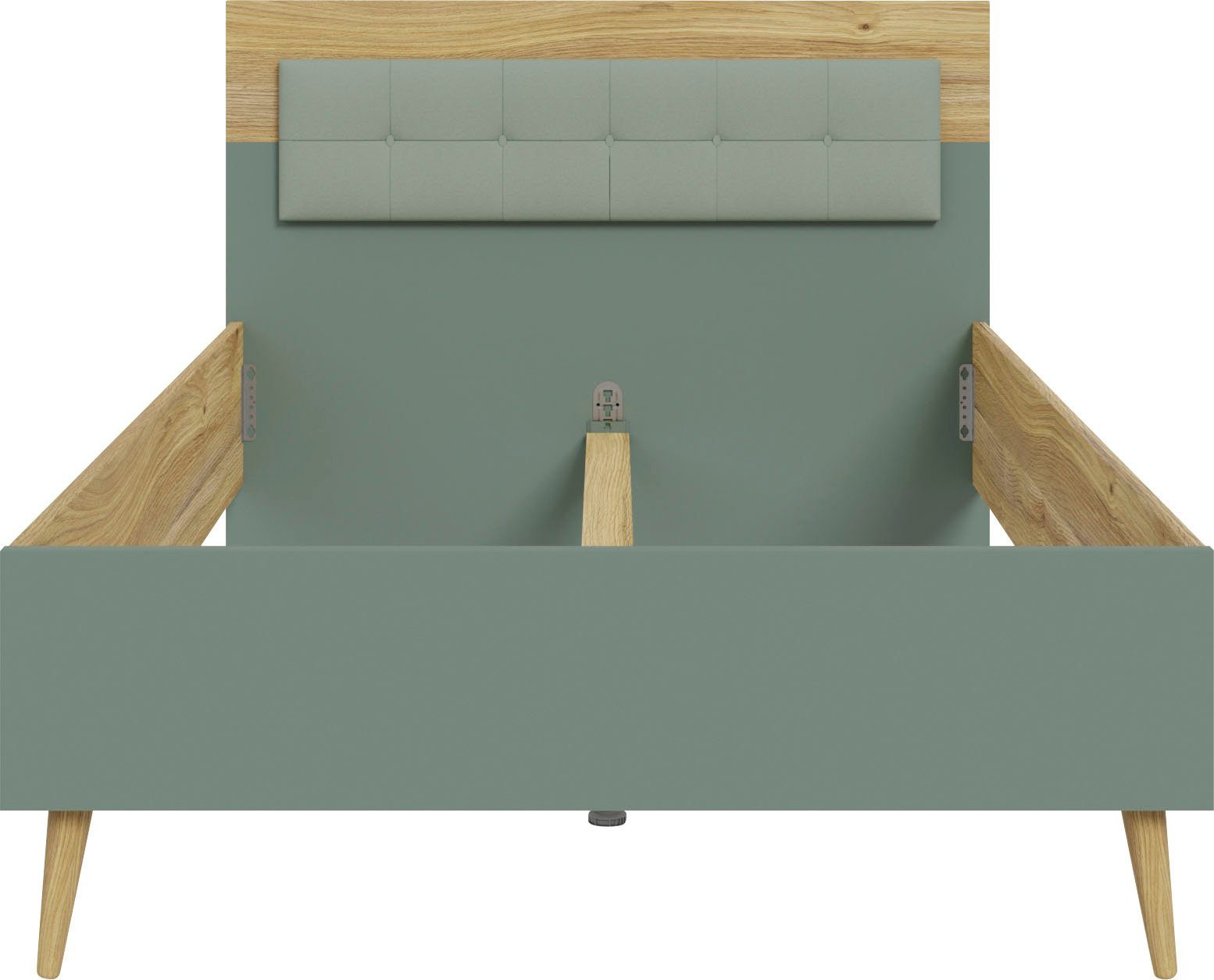 FORTE Jugendbett Kinderbett, Belastbar bis 250KG, (Liegeflächen 140x200cm oder 120x200cm), mit gepolstertem Kopfteil