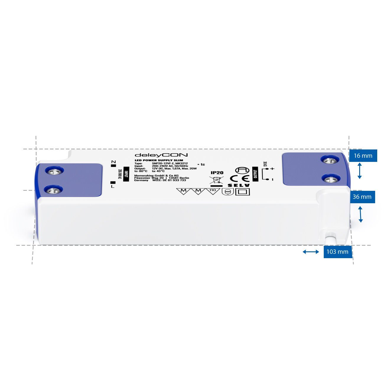 deleyCON LED-Leuchtmittel deleyCON 12V LED Trafo Transformator Netzteil SLI günstig online kaufen