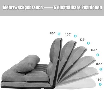 COSTWAY Schlafsofa, mit Bettfunktion, 2 Sitzer, klappbar, 180x113cm
