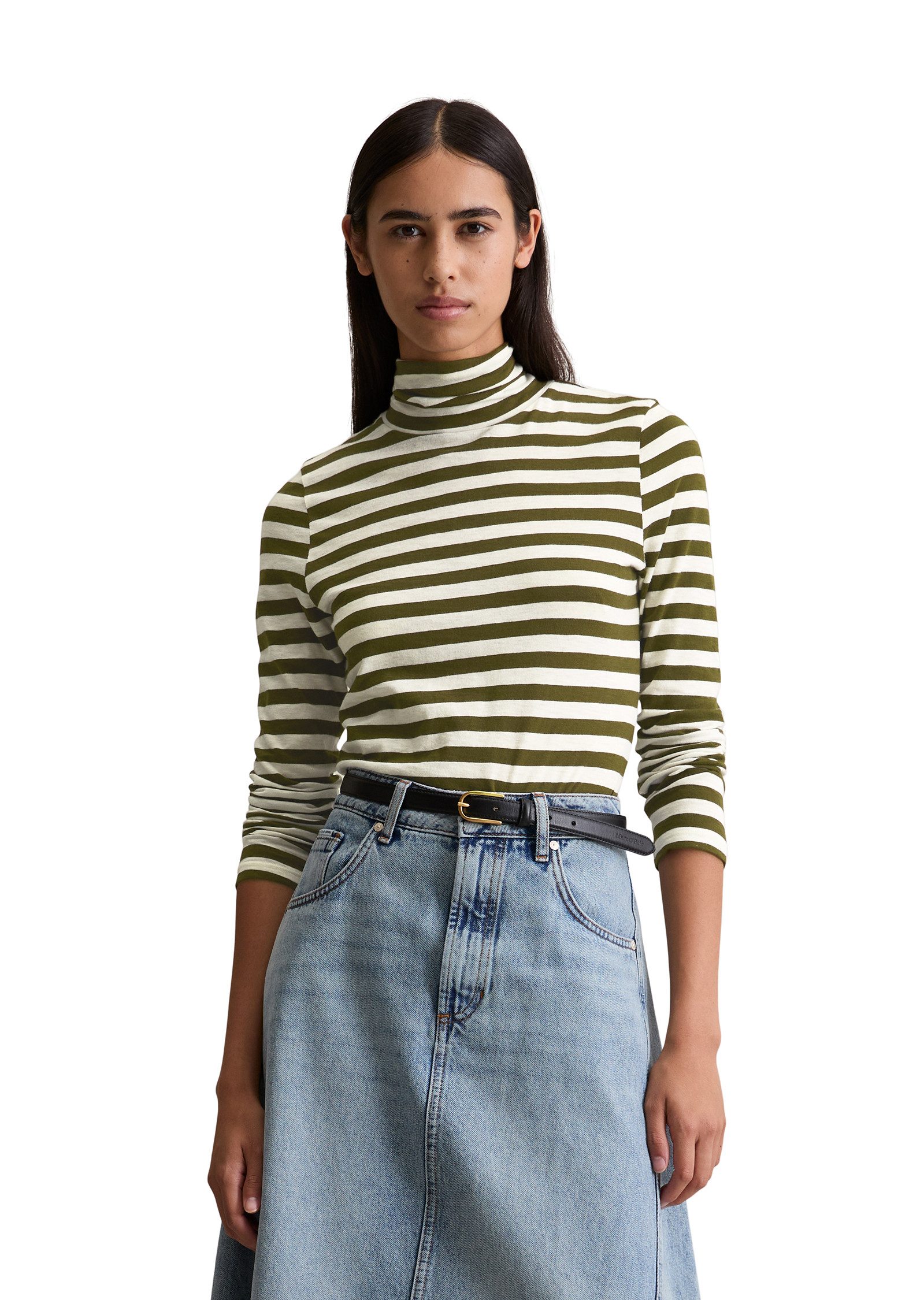 Marc O'Polo DENIM Rollkragenshirt Langarmshirt mit Turtleneck, Slim Fit, ge günstig online kaufen