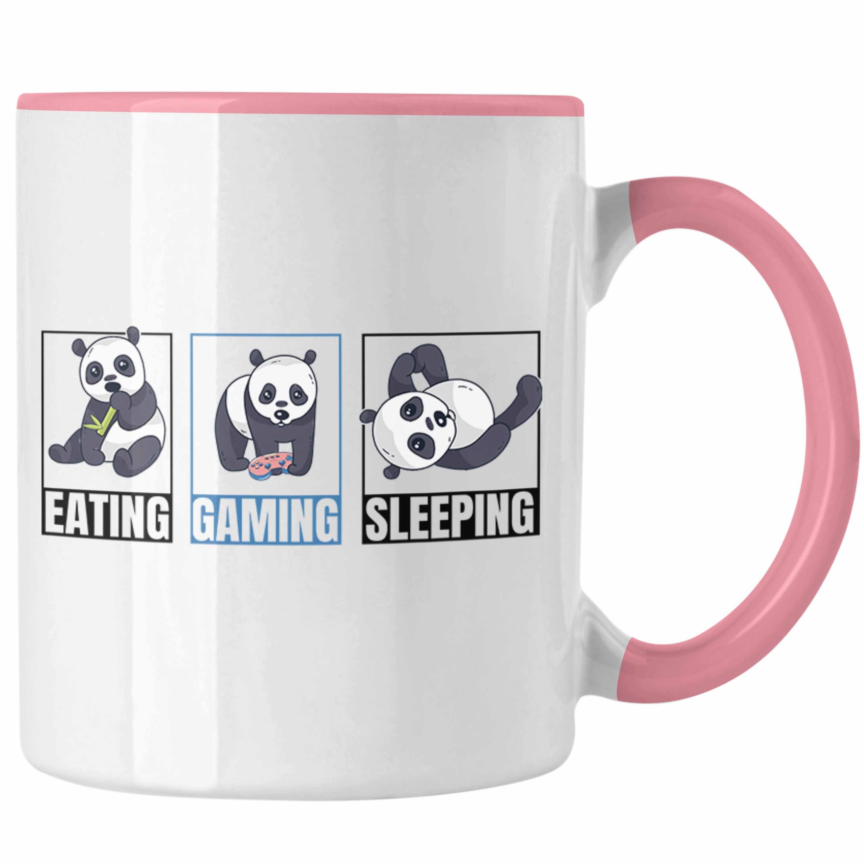 Rabatt Trendation Tasse Trendation - Geschenkidee Gaming Geschenk Panda für Lustige Rosa Tasse Zocker Jungs Gamer