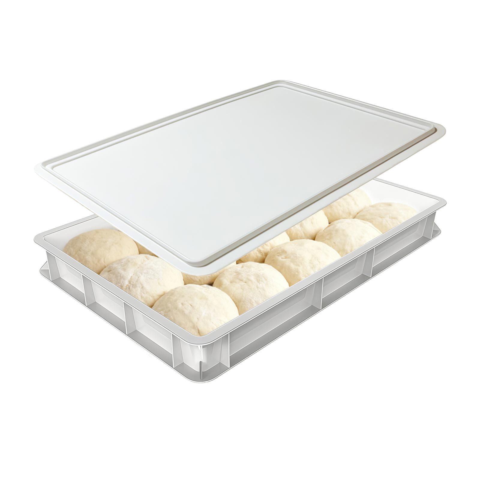 GLIESE Aufbewahrungsbox 30x40x7,5 cm Pizzaballenbox mit Deckel (Set, 1 St., 1-tlg), Für 6 Teiglinge ausgelegt