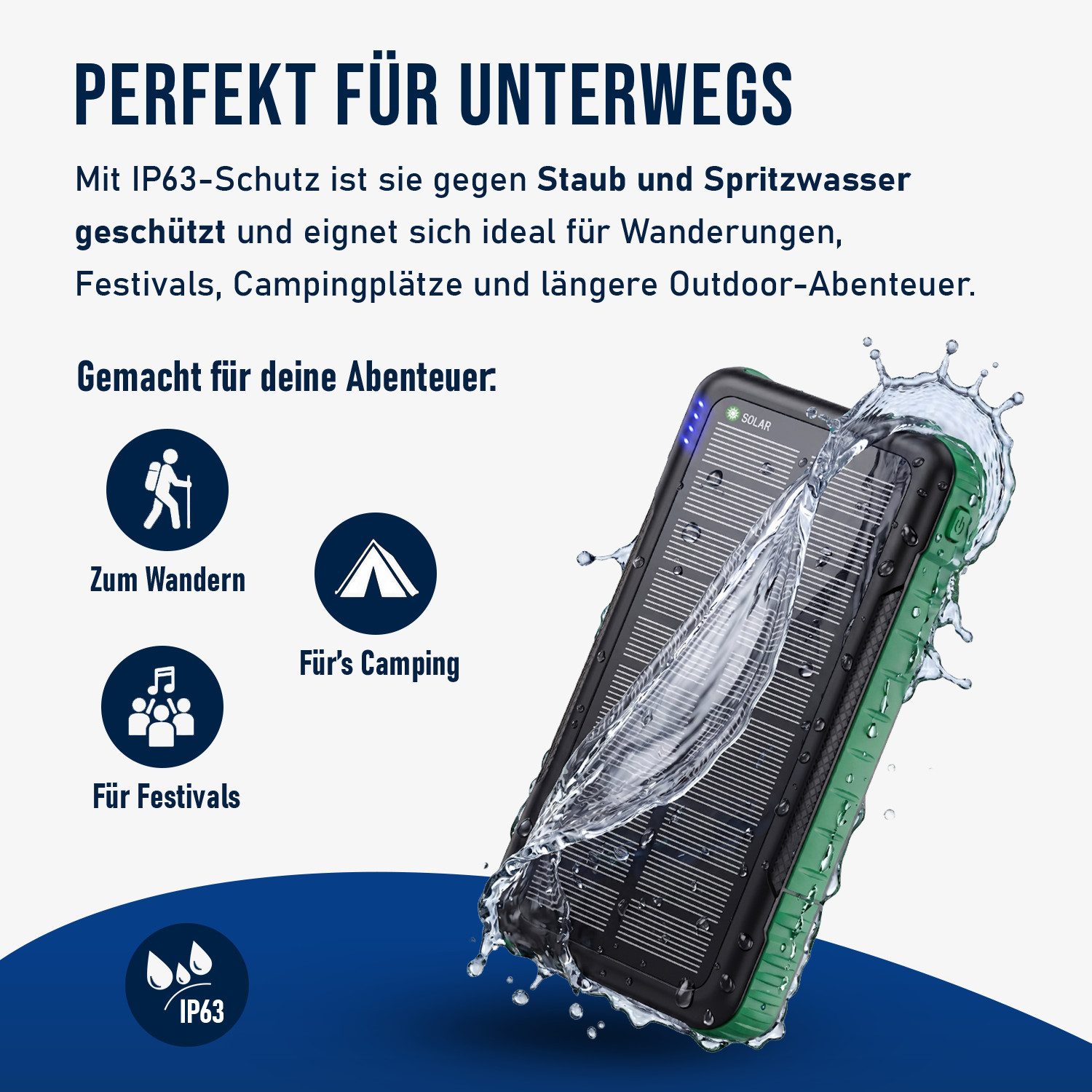 fontastic Crank Solar Powerbank 10000mAh Kurbel USB-C Outdoor Solar Powerbank – Bild 5 von 5