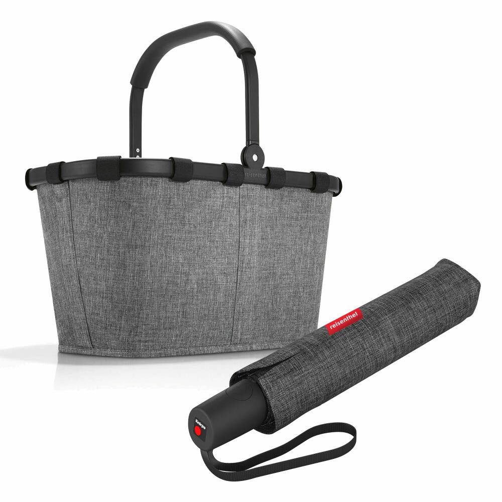 REISENTHEL® Einkaufskorb carrybag Set Twist Silver, mit umbrella pocket duomatic